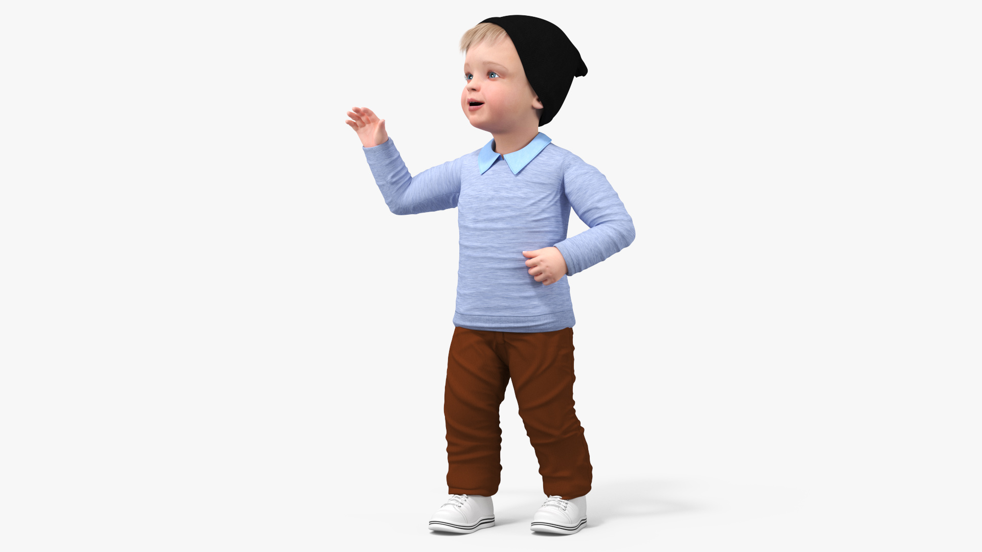Child in Fall Clothes Rigged for Maya 3D