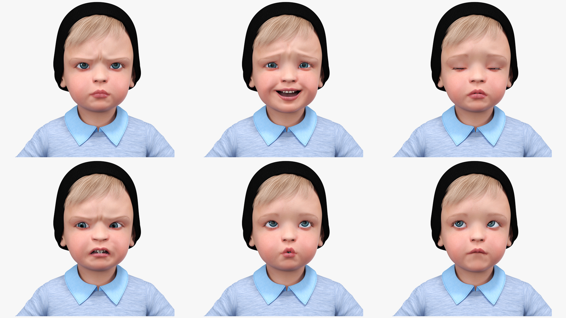 Child in Fall Clothes Rigged for Maya 3D