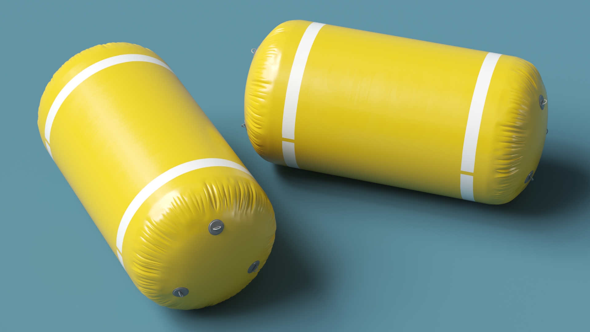Floating Inflatable Marker Buoy for Water Sport Yellow Line 3D model