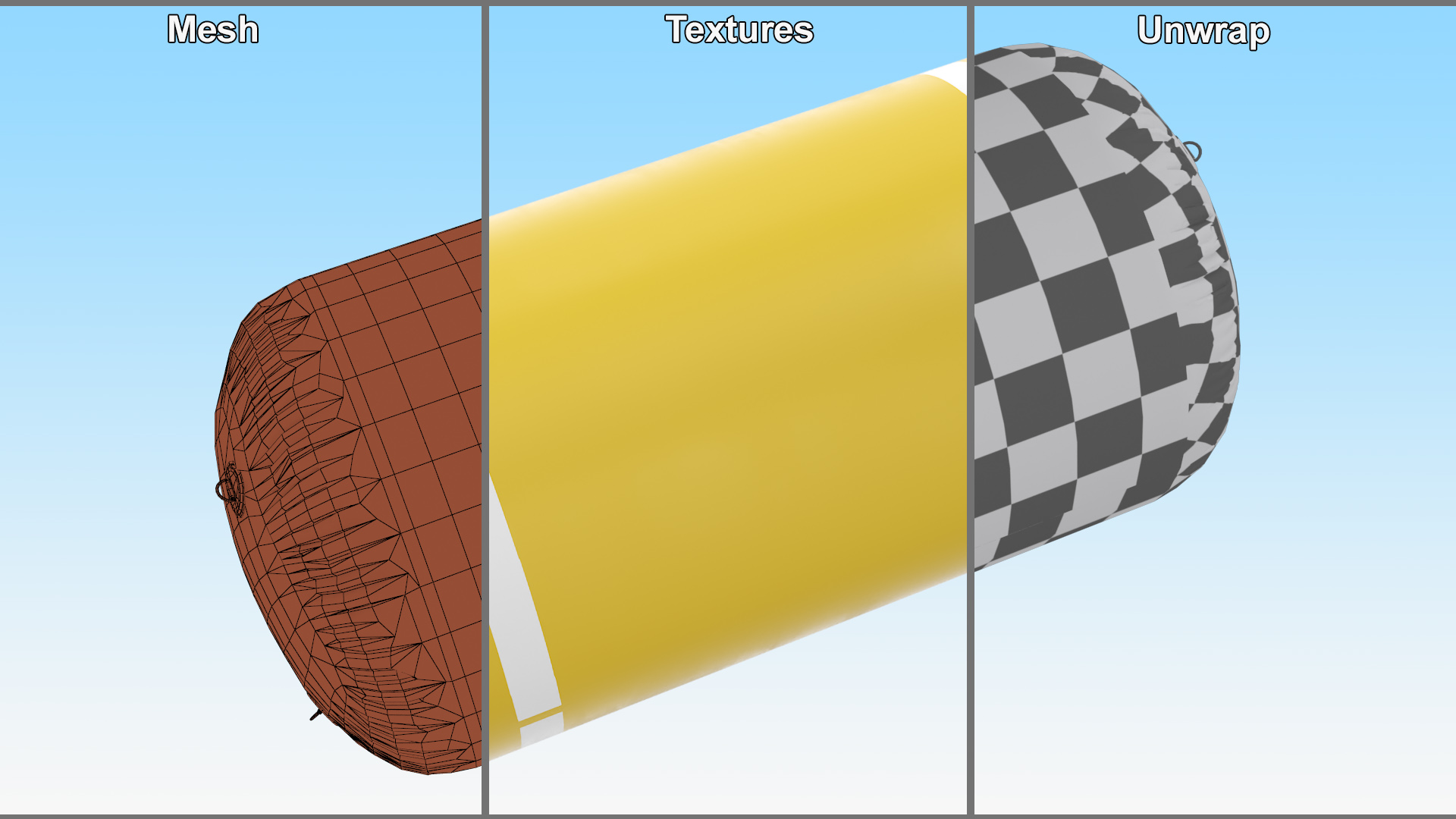 Floating Inflatable Marker Buoy for Water Sport Yellow Line 3D model
