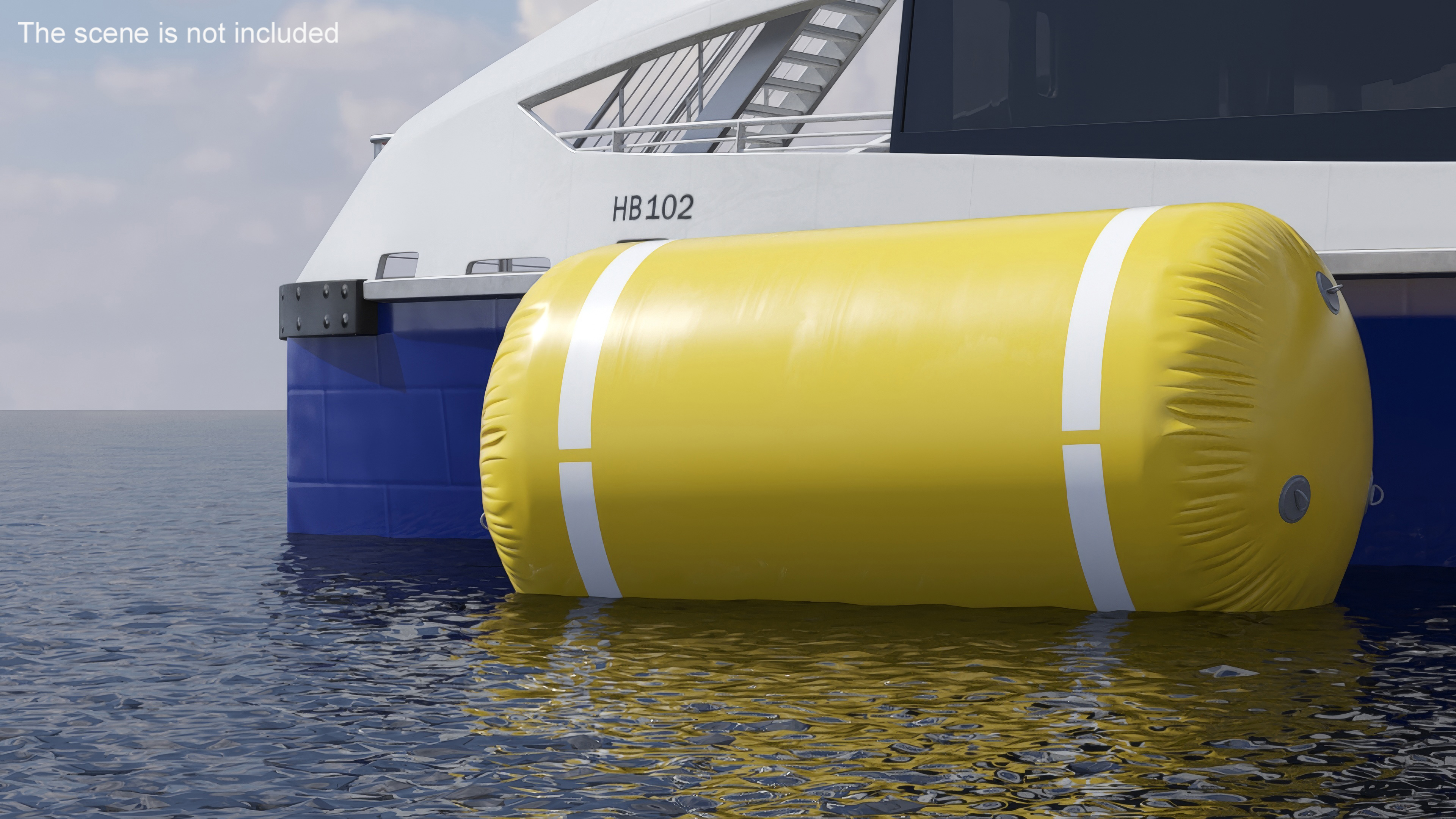 Floating Inflatable Marker Buoy for Water Sport Yellow Line 3D model