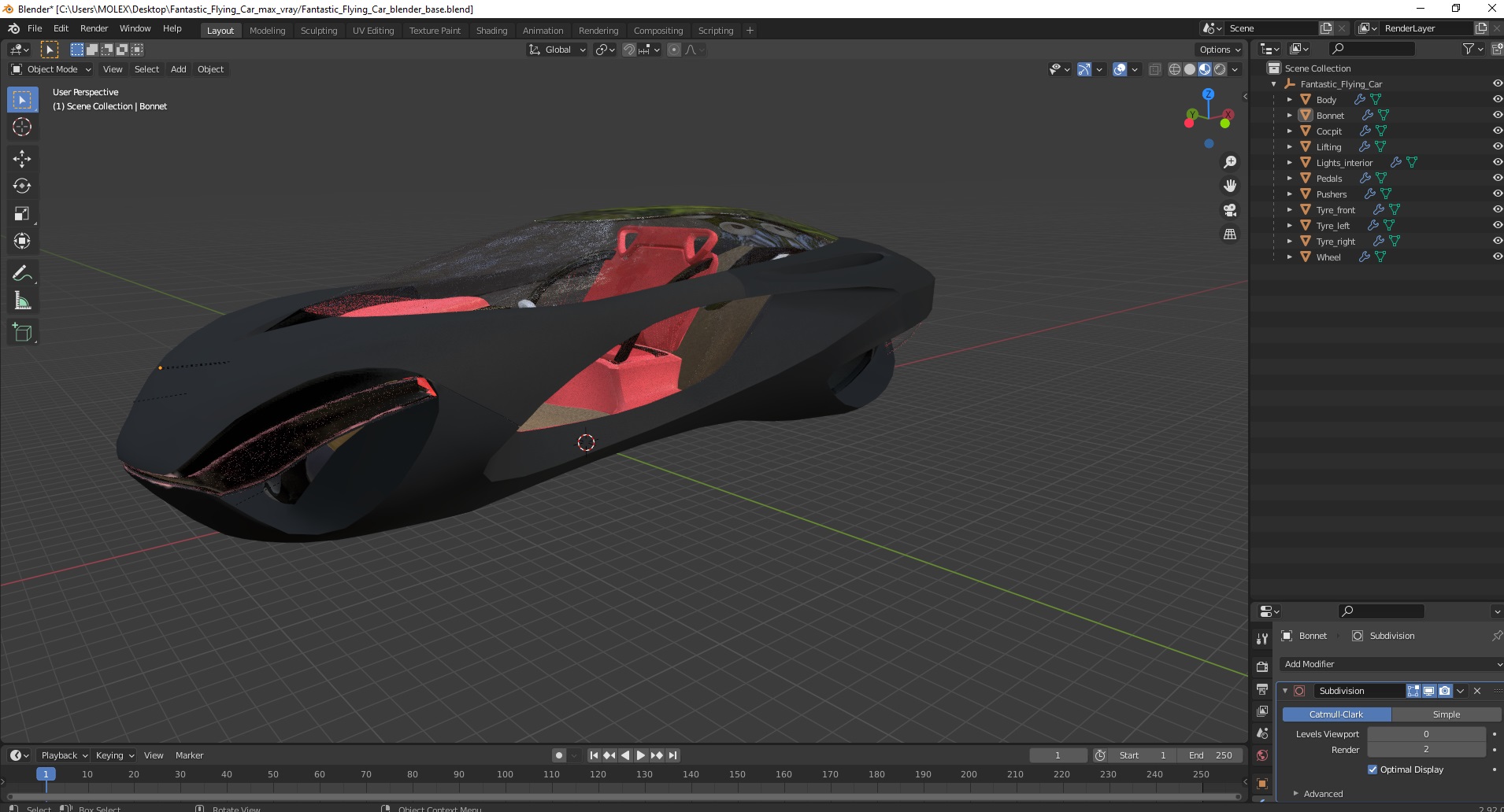 3D model Fantastic Flying Car