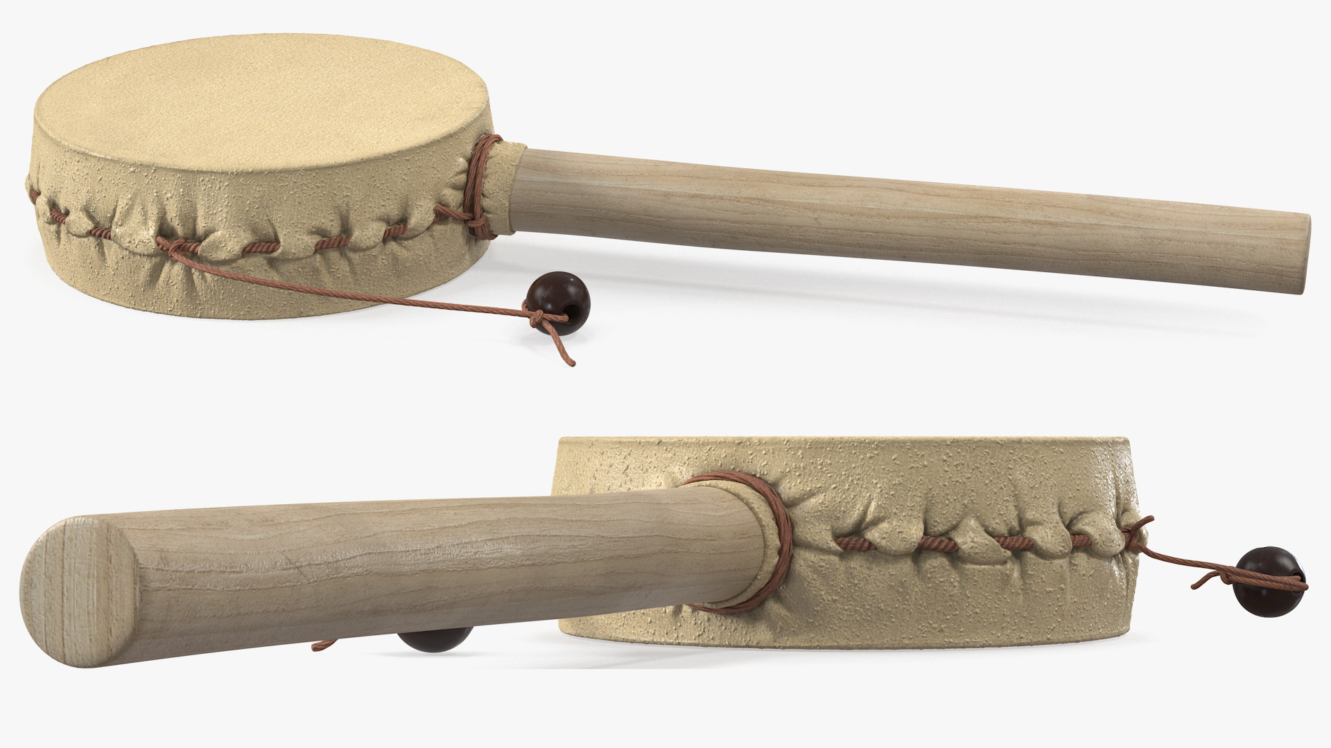 3D Vintage Rattle Drum Folk Toy model