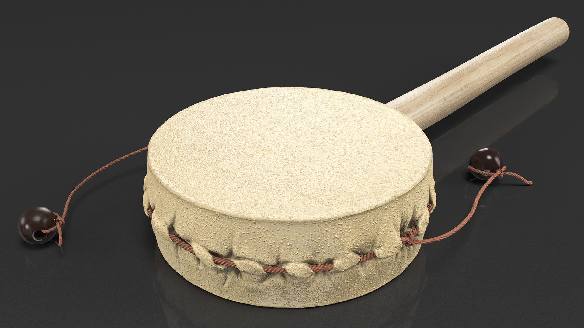 3D Vintage Rattle Drum Folk Toy model
