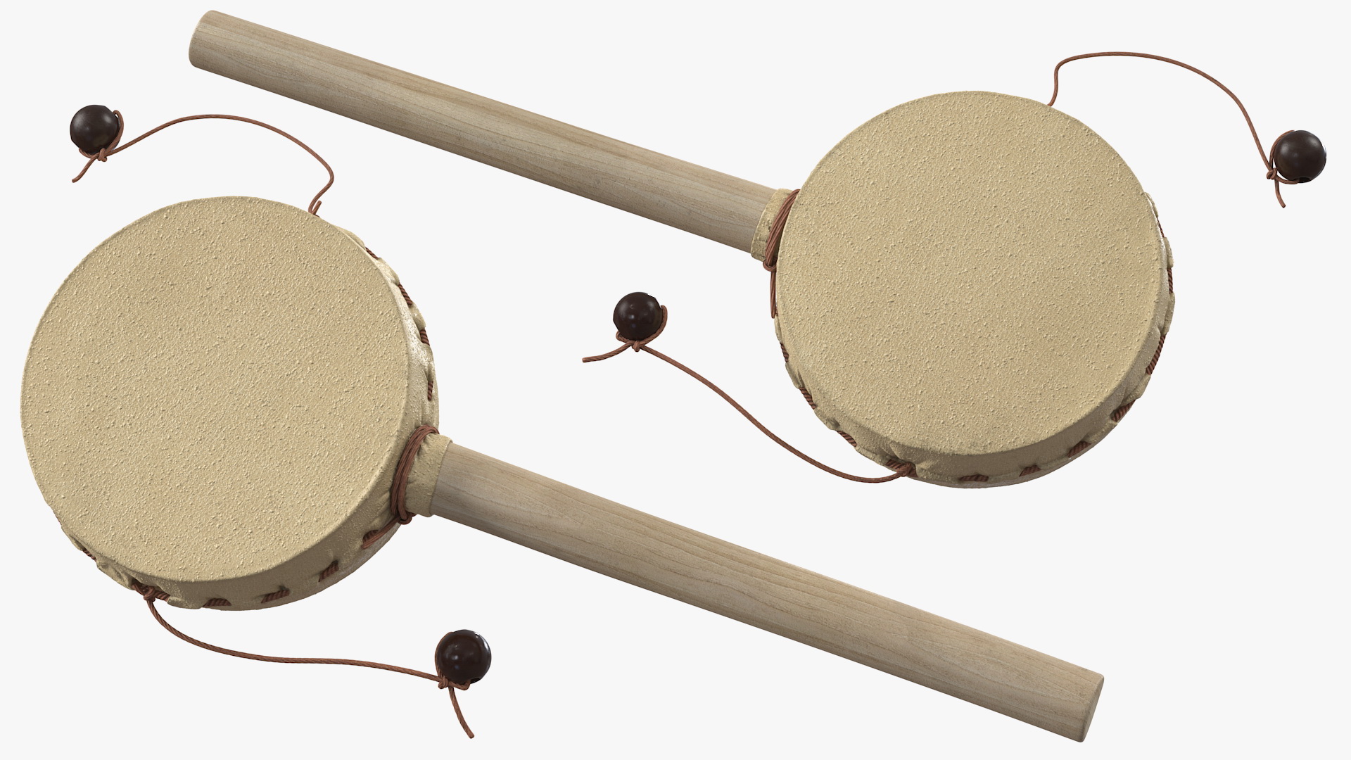 3D Vintage Rattle Drum Folk Toy model