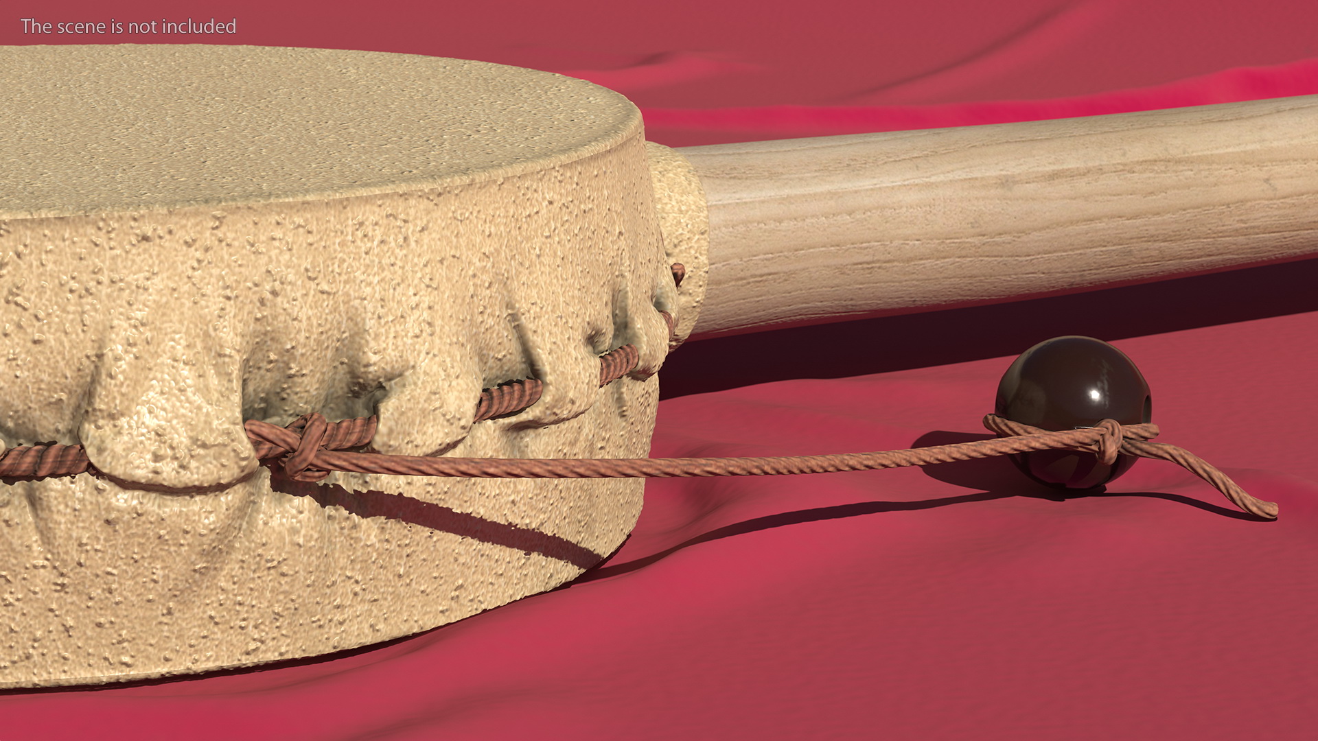 3D Vintage Rattle Drum Folk Toy model