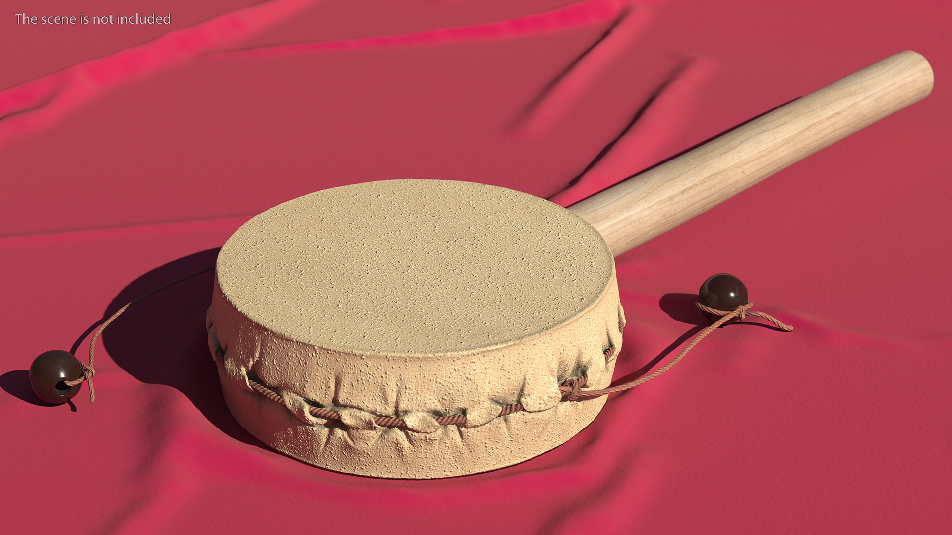 3D Vintage Rattle Drum Folk Toy model