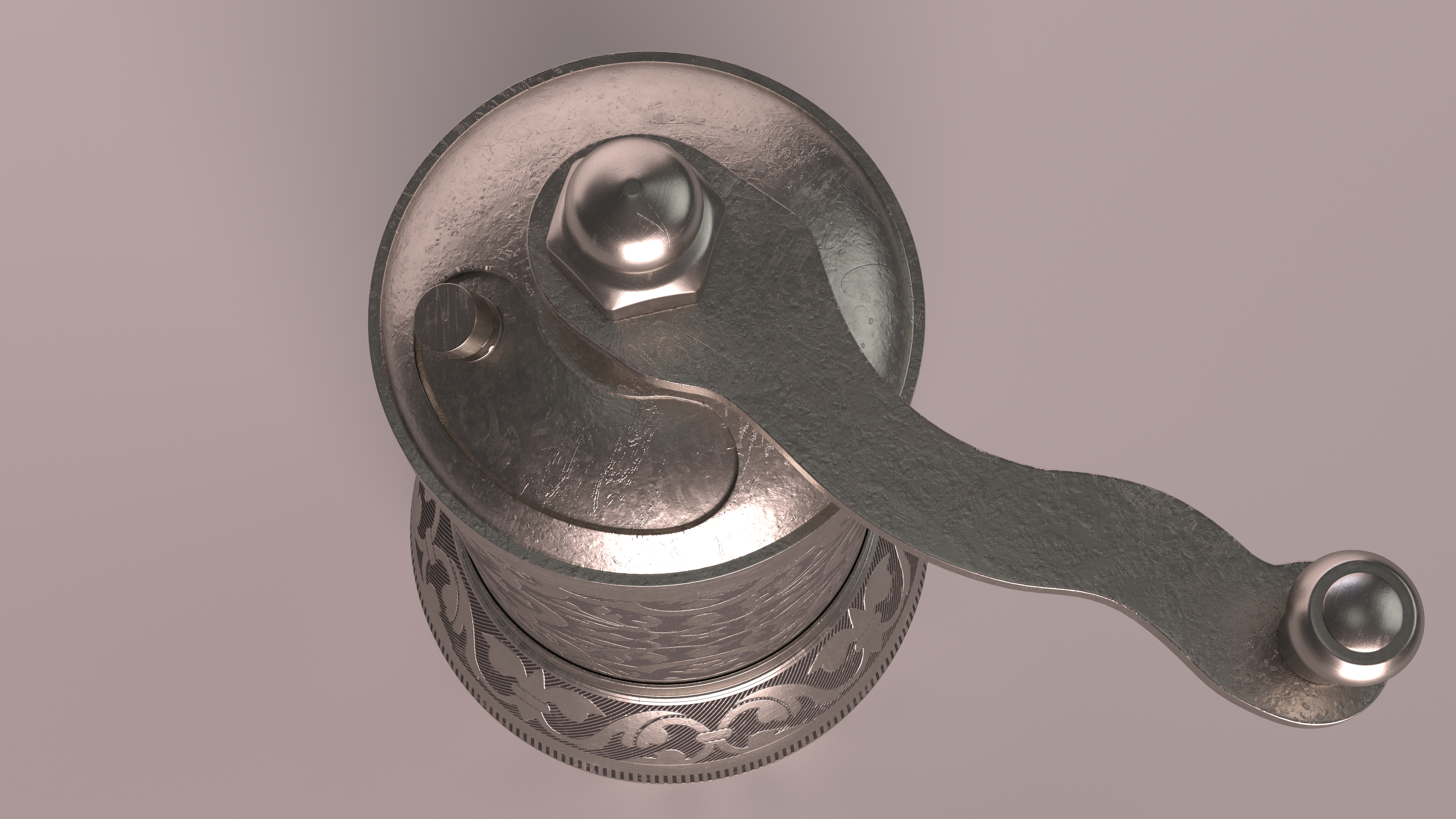 3D model Decorative Vintage Silver Hand Mill