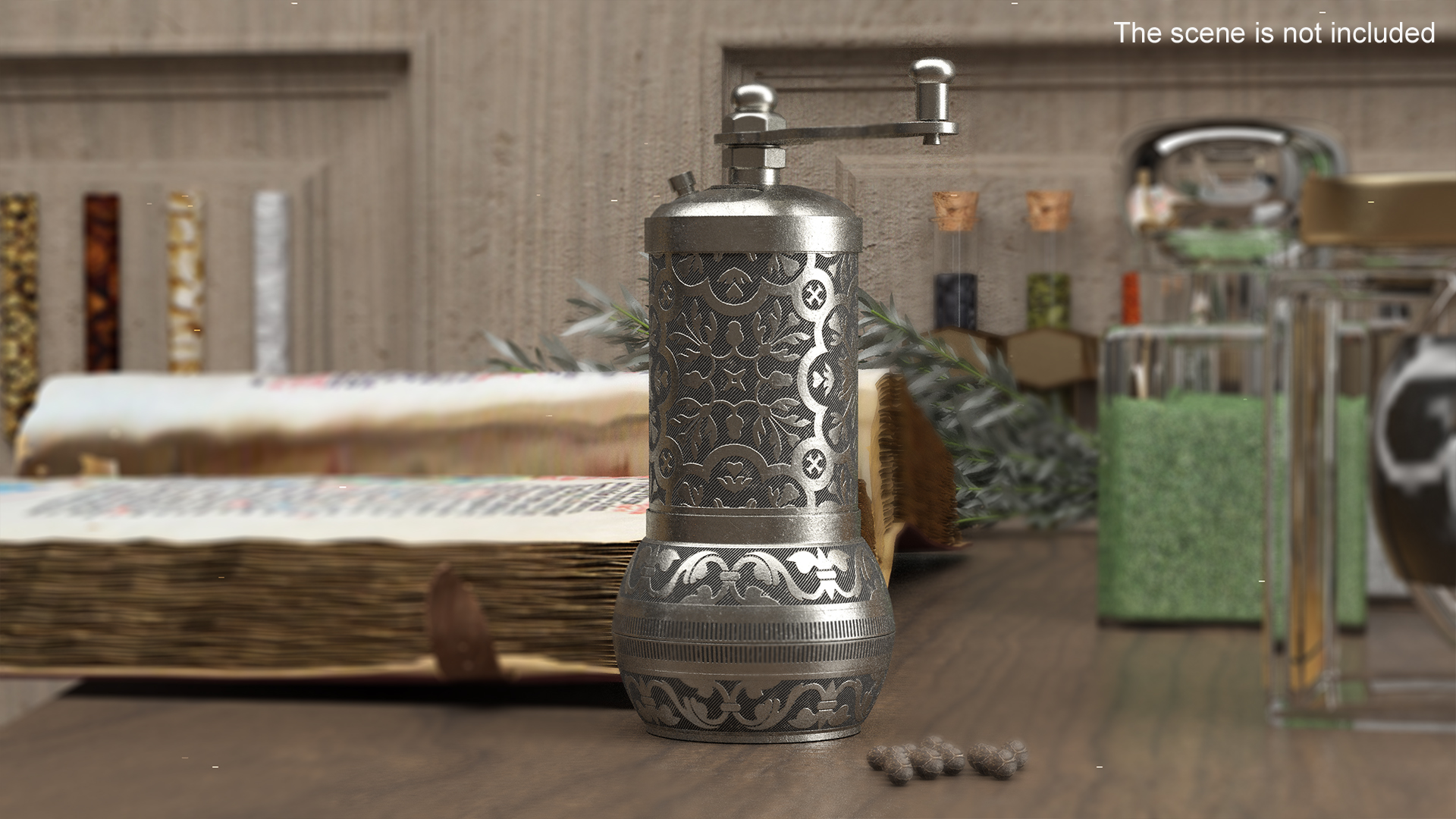 3D model Decorative Vintage Silver Hand Mill