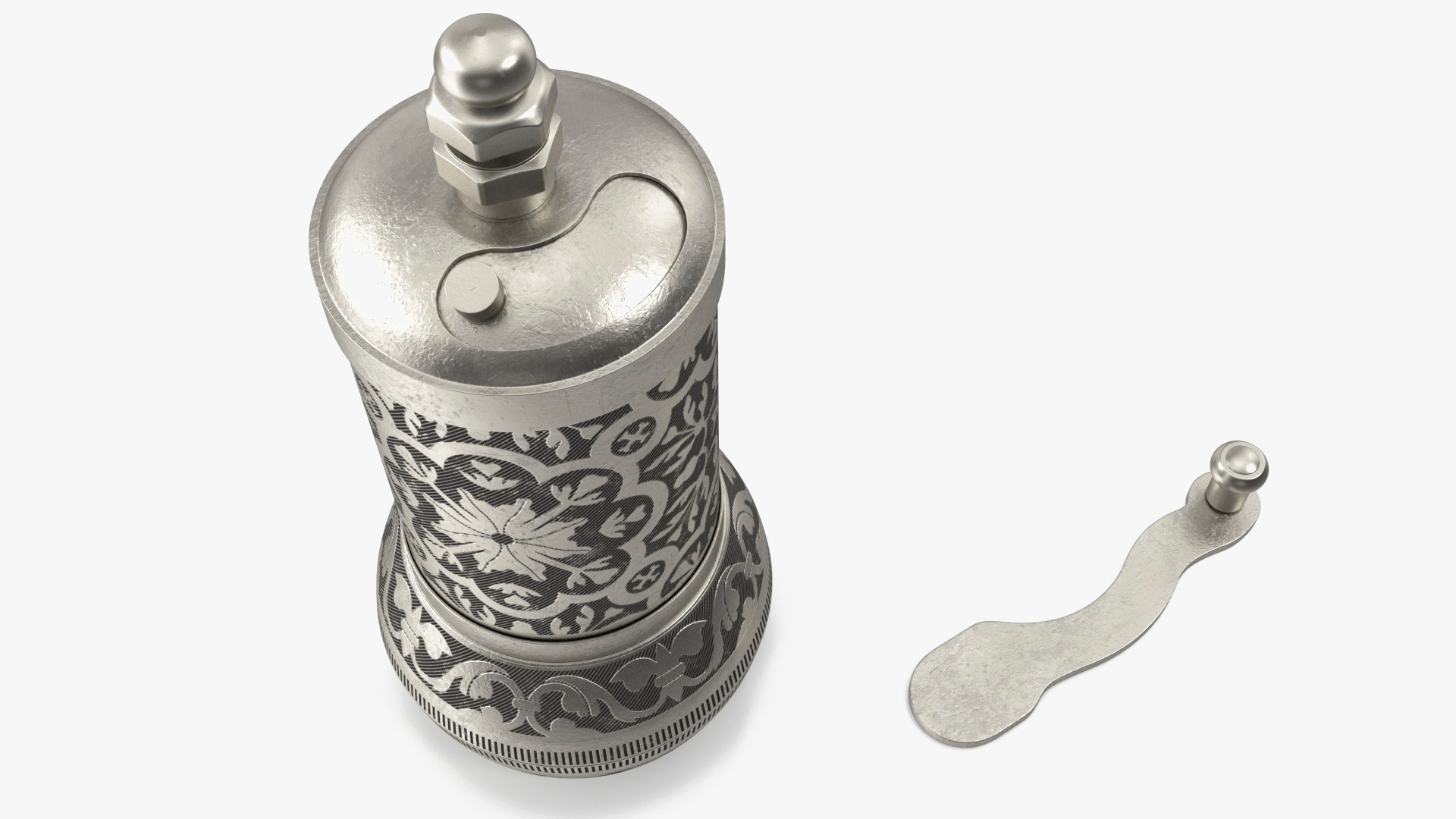 3D model Decorative Vintage Silver Hand Mill