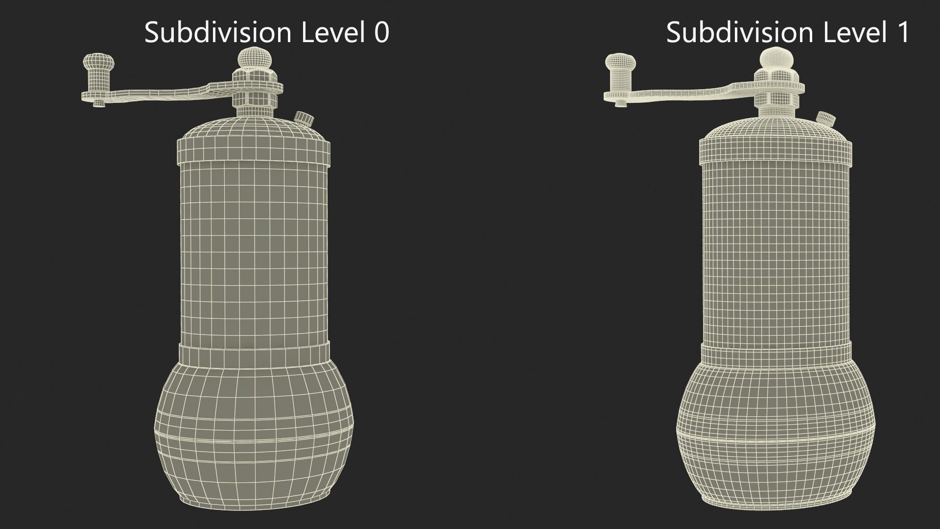 3D model Decorative Vintage Silver Hand Mill