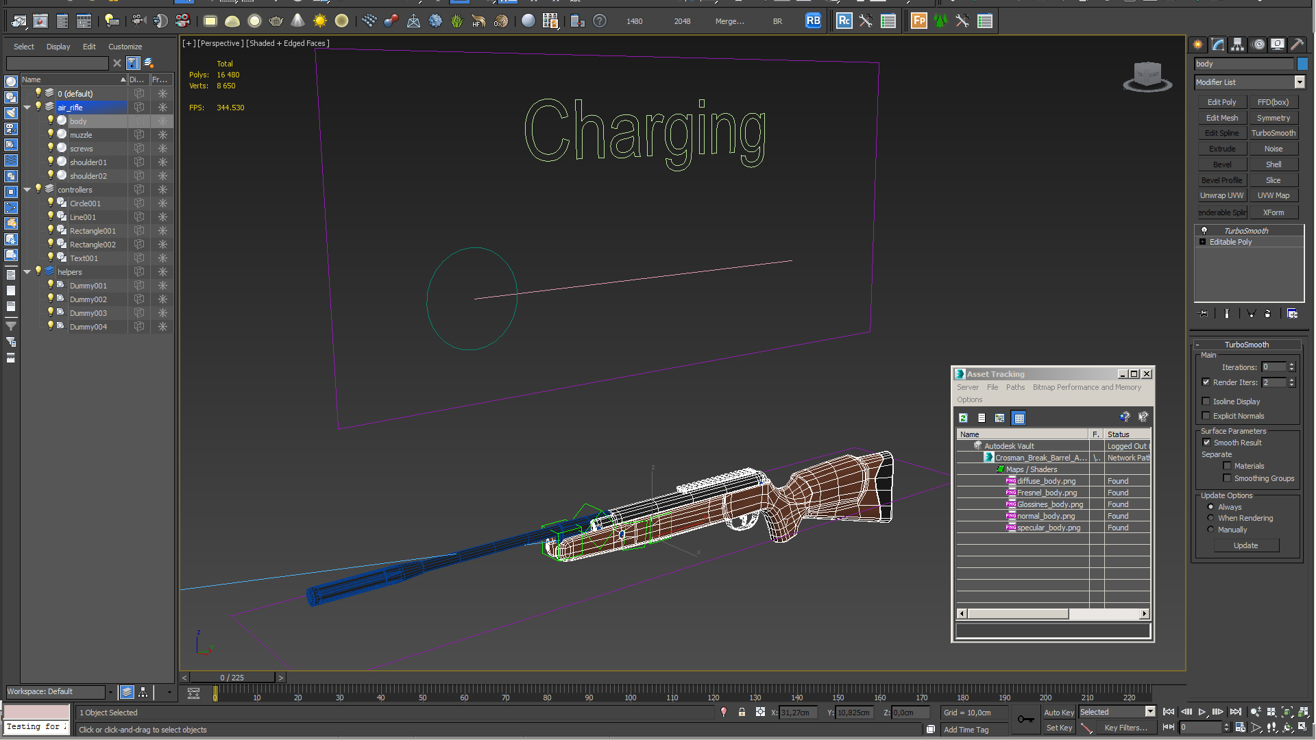 Crosman Break Barrel Air Rifle Rigged 3D