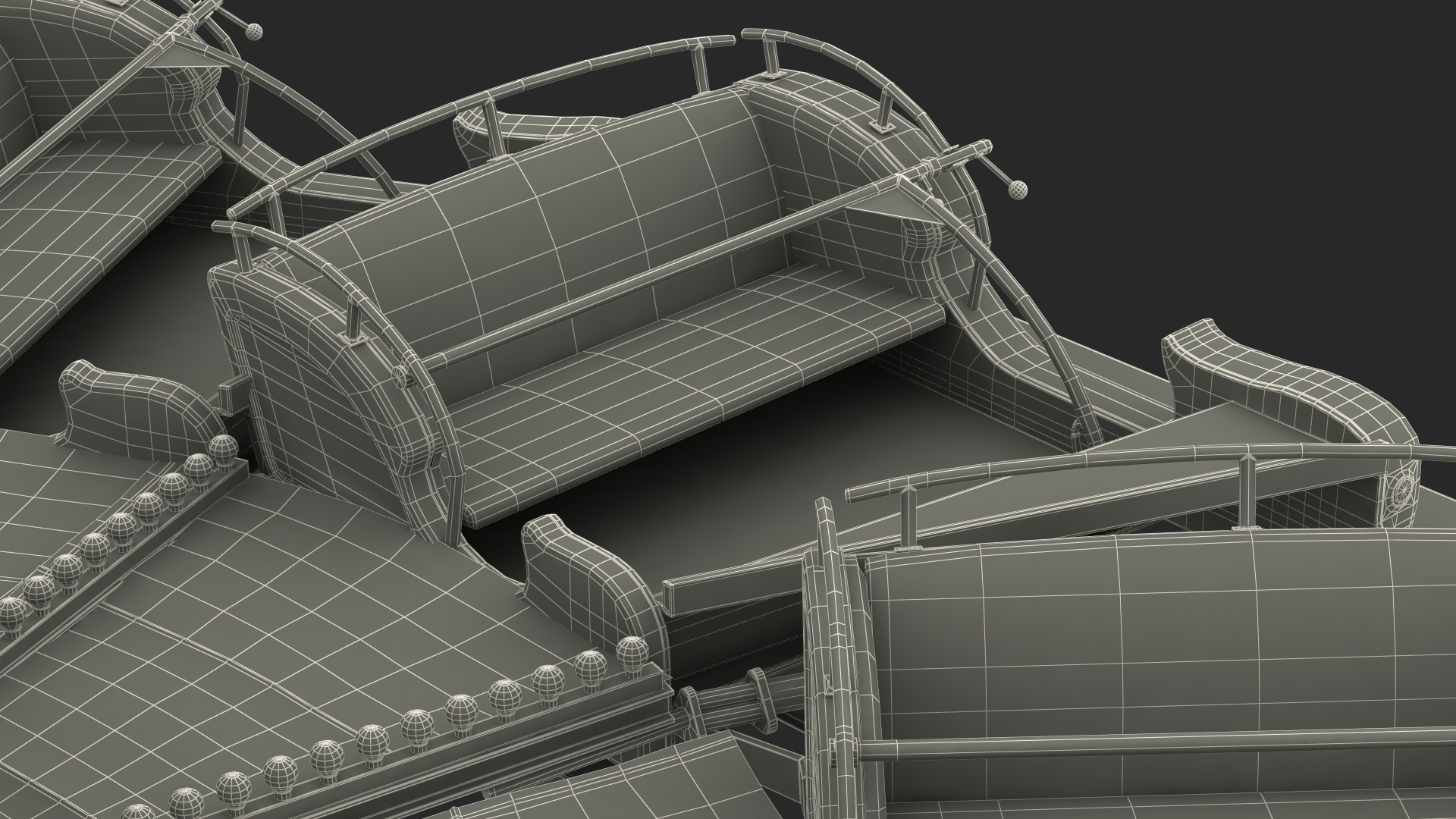 Flat Ride Round Carousel 3D model