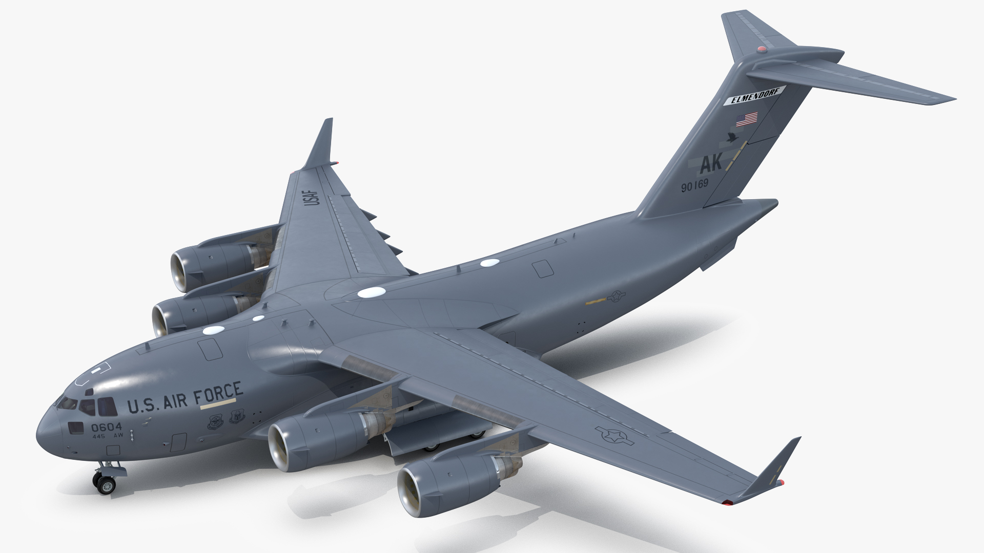 3D Boeing C17 Globemaster III Transport Aircraft Rigged for Cinema 4D