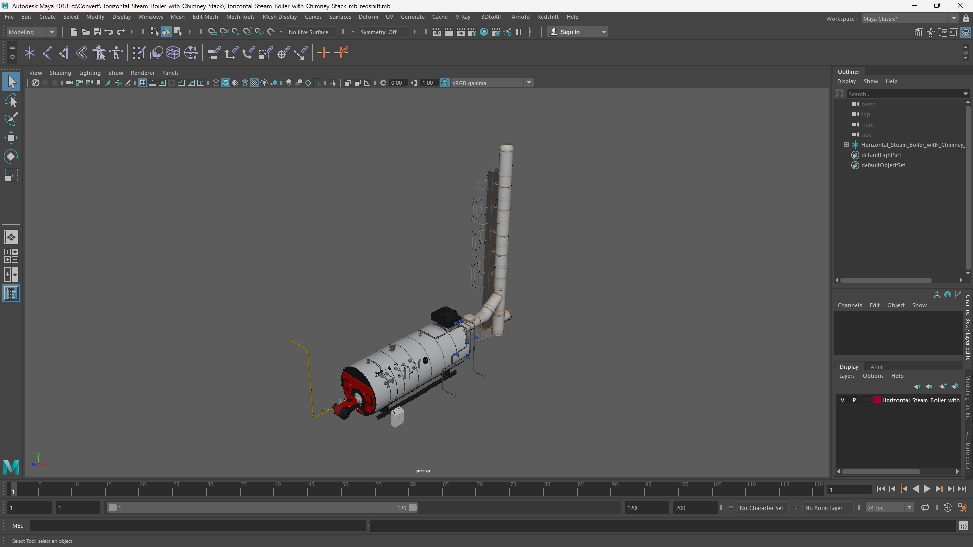 Horizontal Steam Boiler with Chimney Stack - view 11