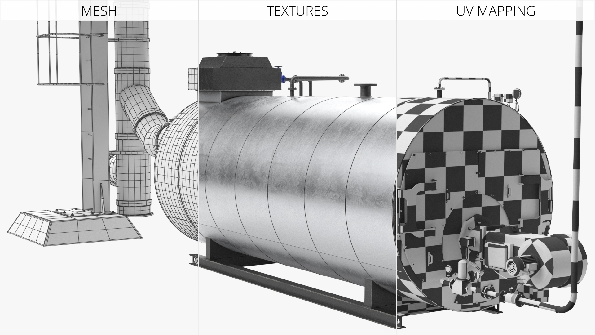 Horizontal Steam Boiler with Chimney Stack - view 7