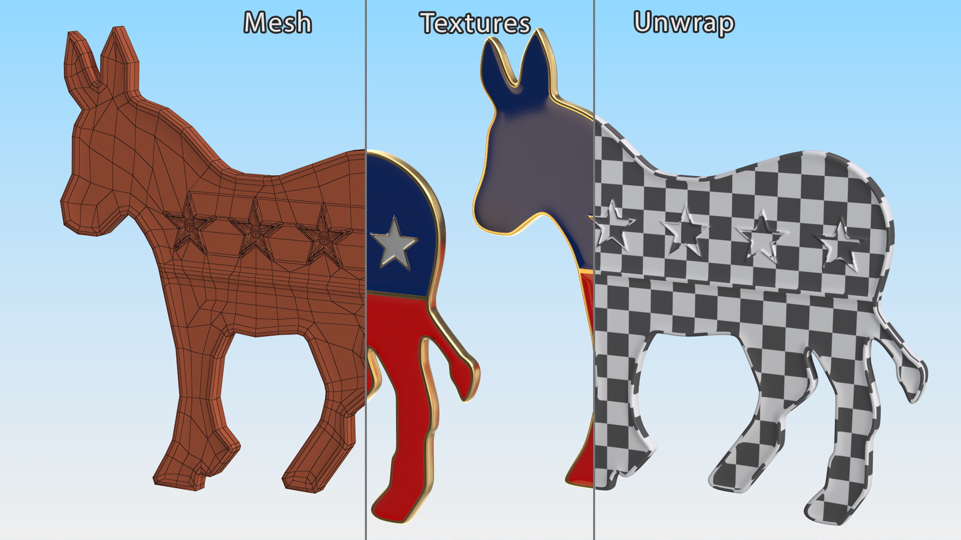 3D model Democratic Party Donkey Symbol