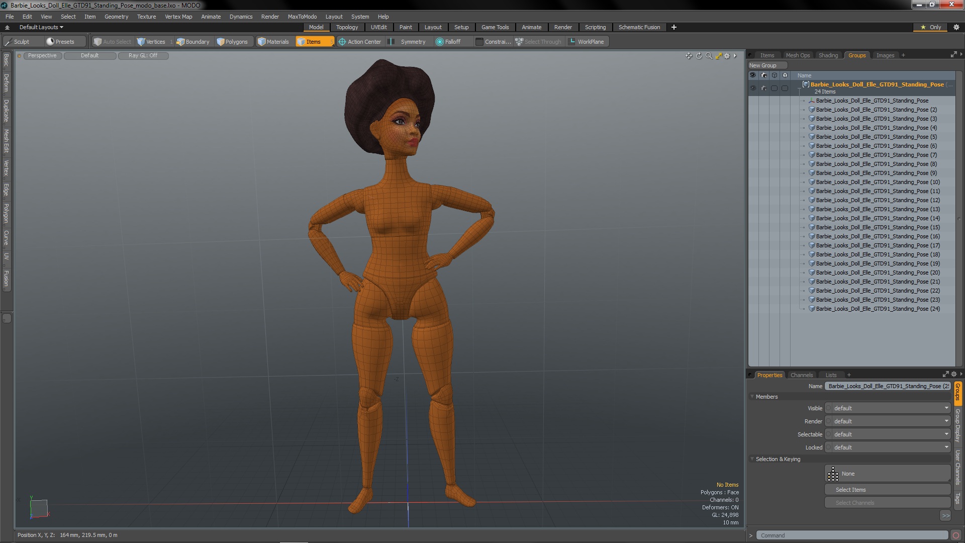 Barbie Looks Doll Elle GTD91 Standing Pose 3D