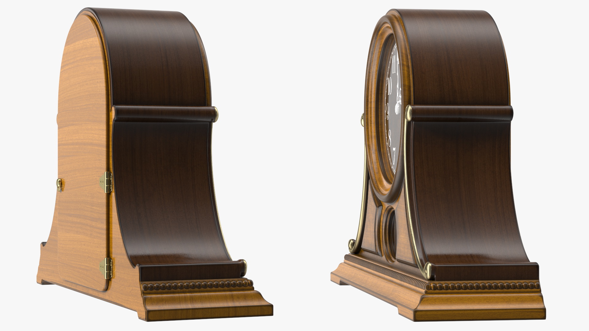 3D Antique Wooden Musical Clock model