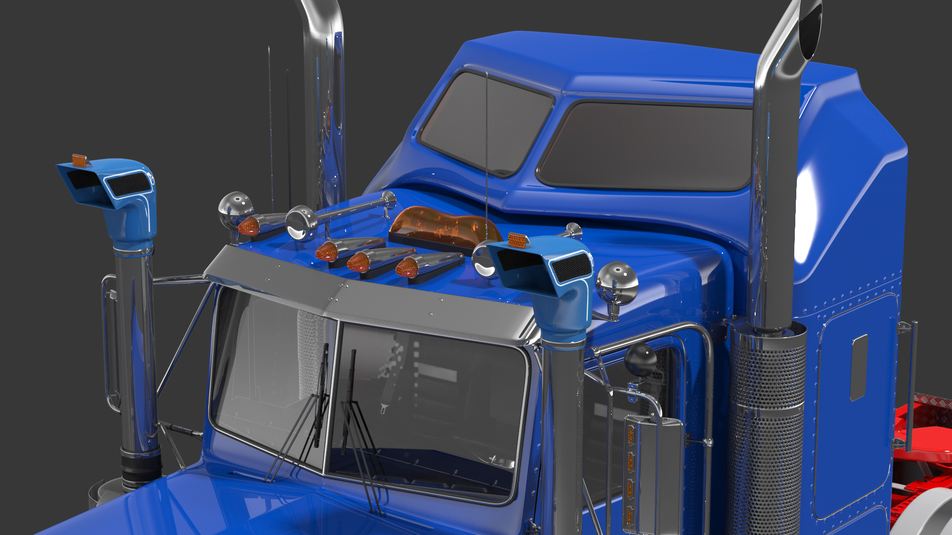 3D model Vintage Semi-Truck Rigged