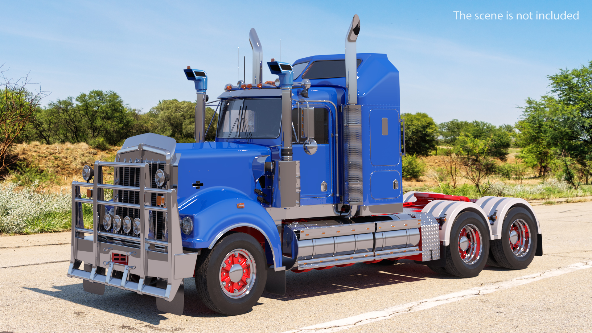 3D model Vintage Semi-Truck Rigged
