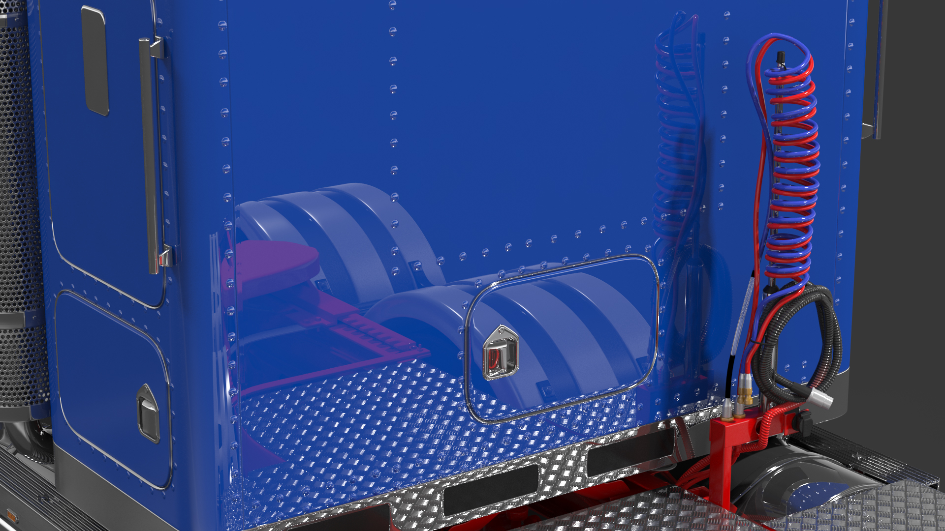 3D model Vintage Semi-Truck Rigged