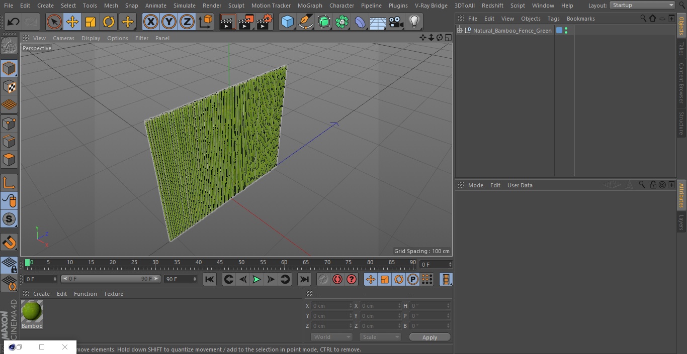 3D Natural Bamboo Fence Green