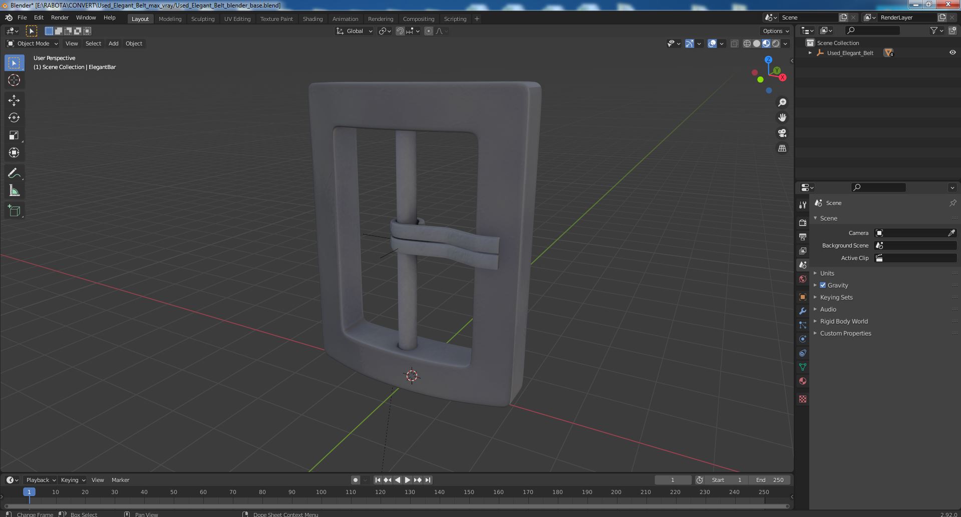 Used Elegant Belt 3D
