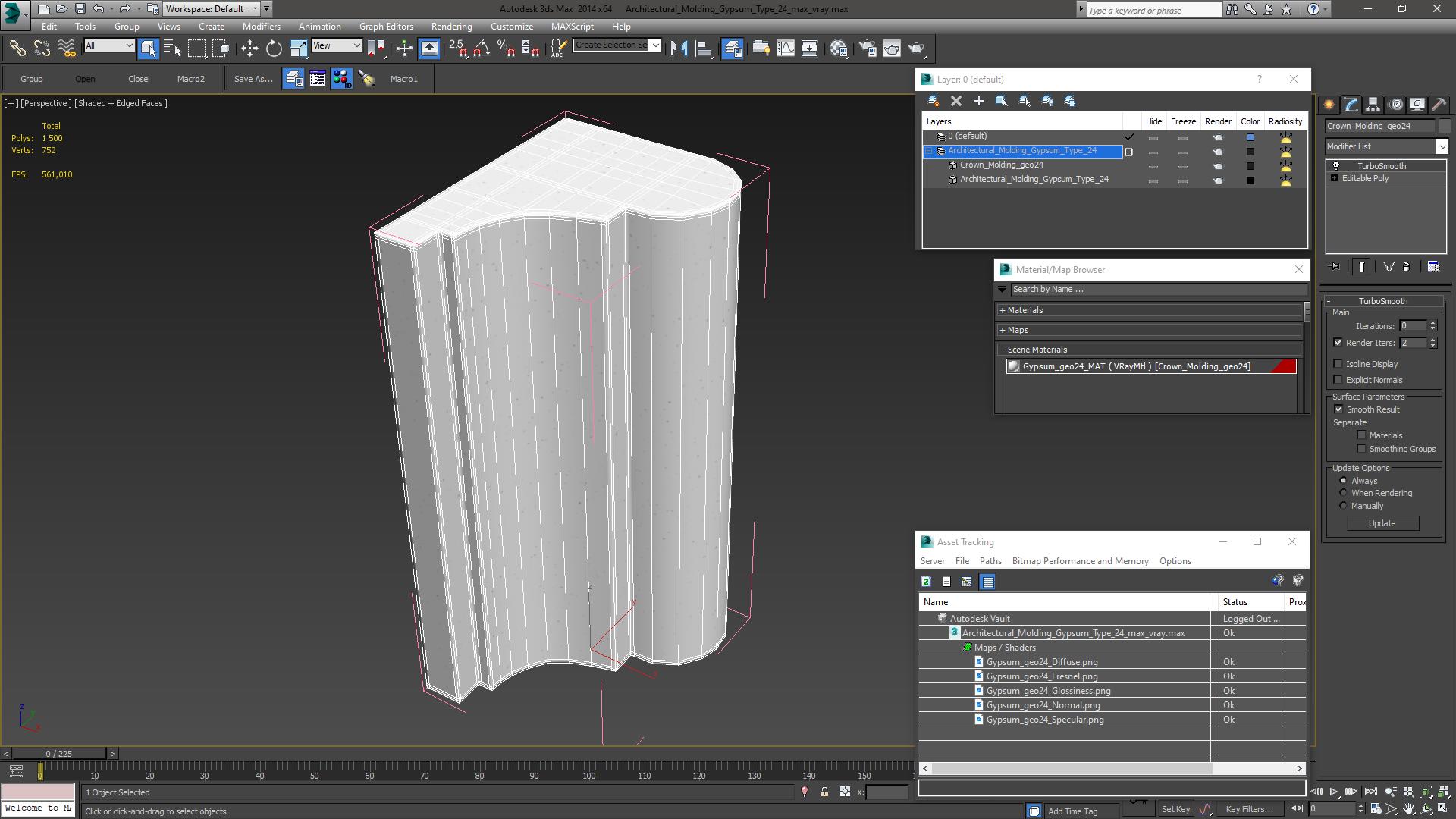 3D Architectural Molding Gypsum Type 24