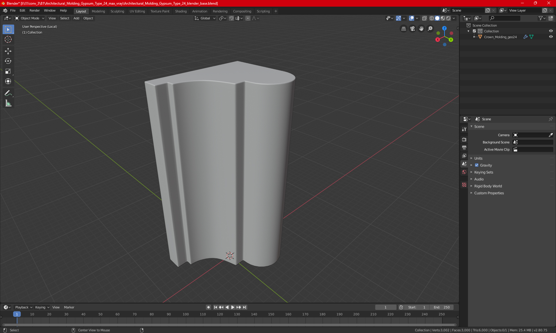 3D Architectural Molding Gypsum Type 24