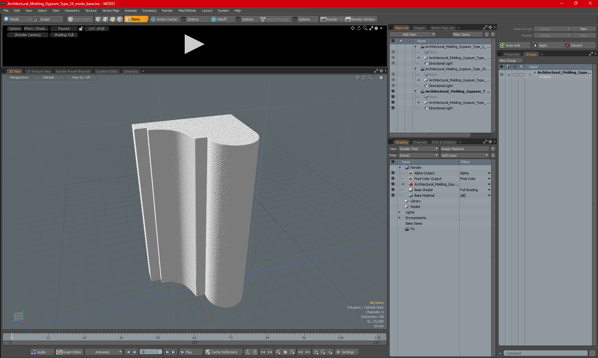 3D Architectural Molding Gypsum Type 24