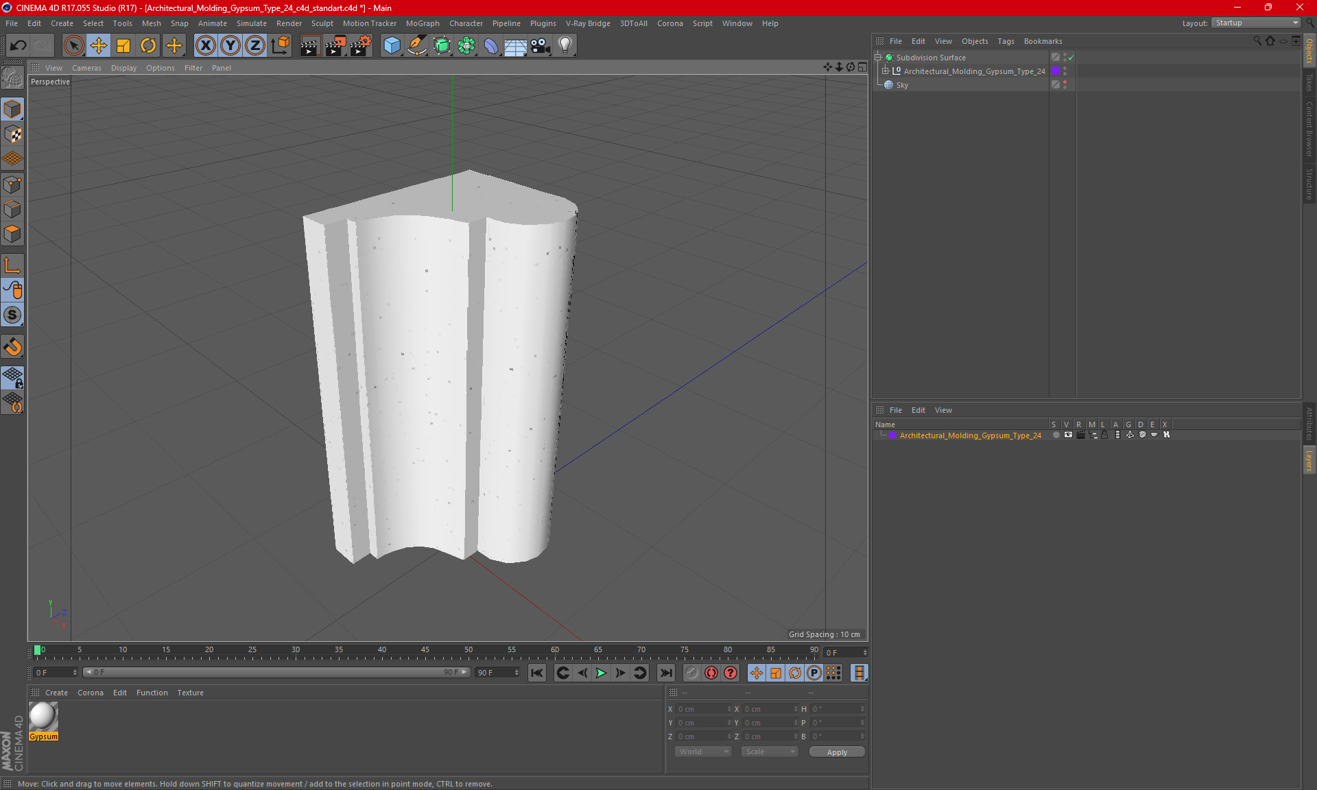 3D Architectural Molding Gypsum Type 24