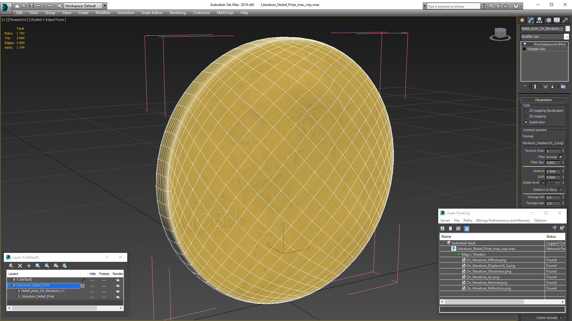 Literature Nobel Prize 3D