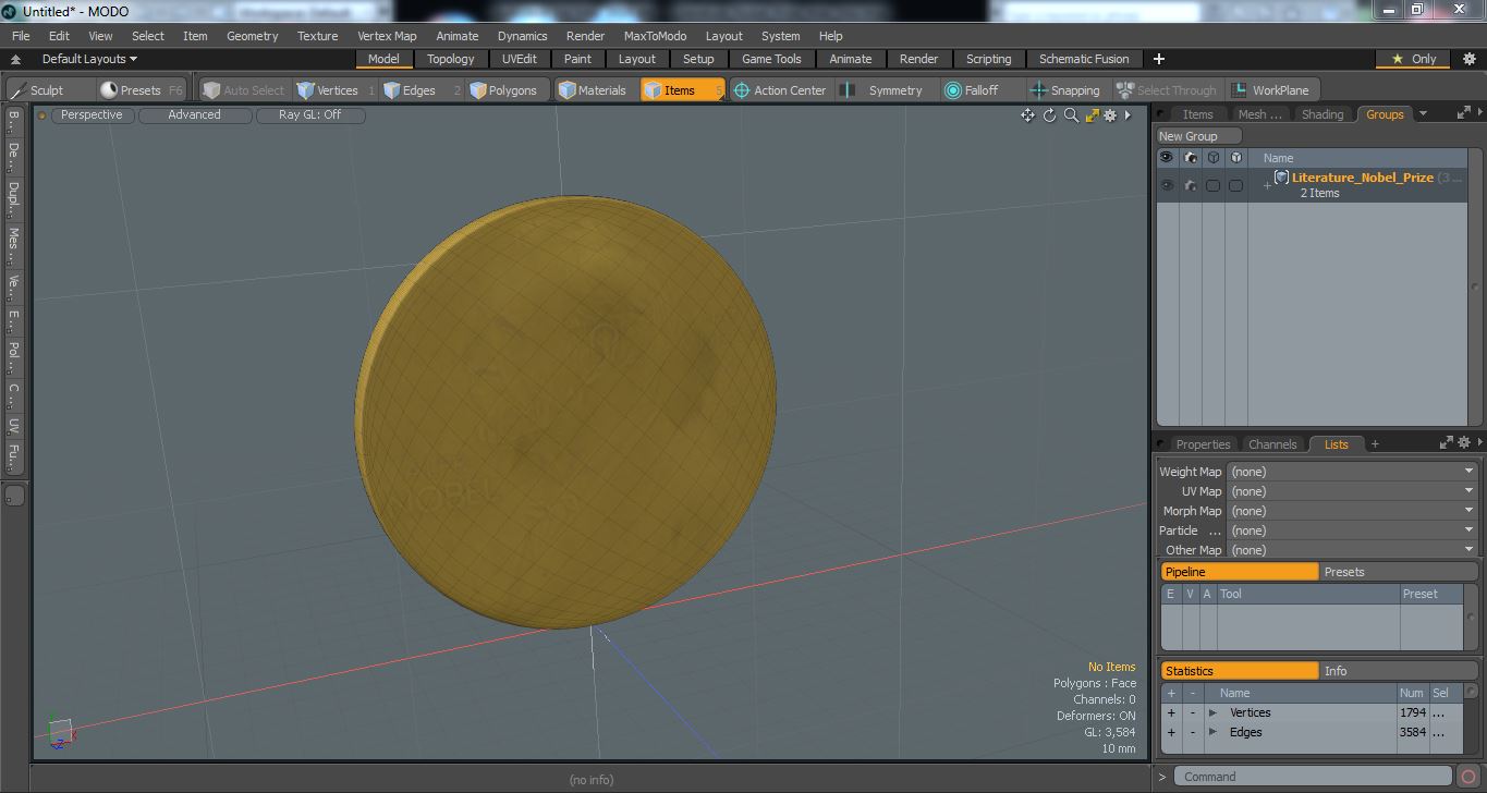 Literature Nobel Prize 3D