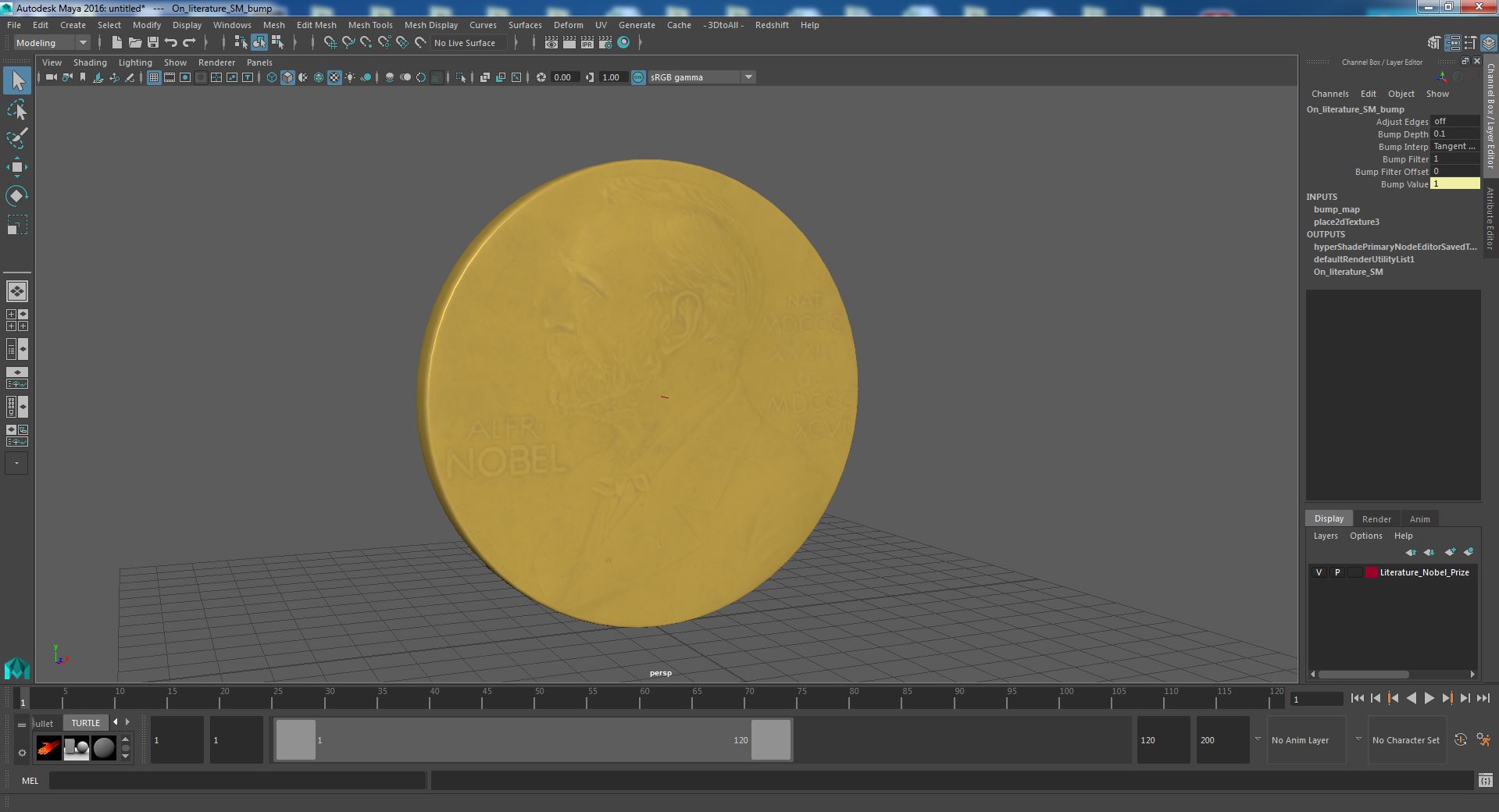 Literature Nobel Prize 3D