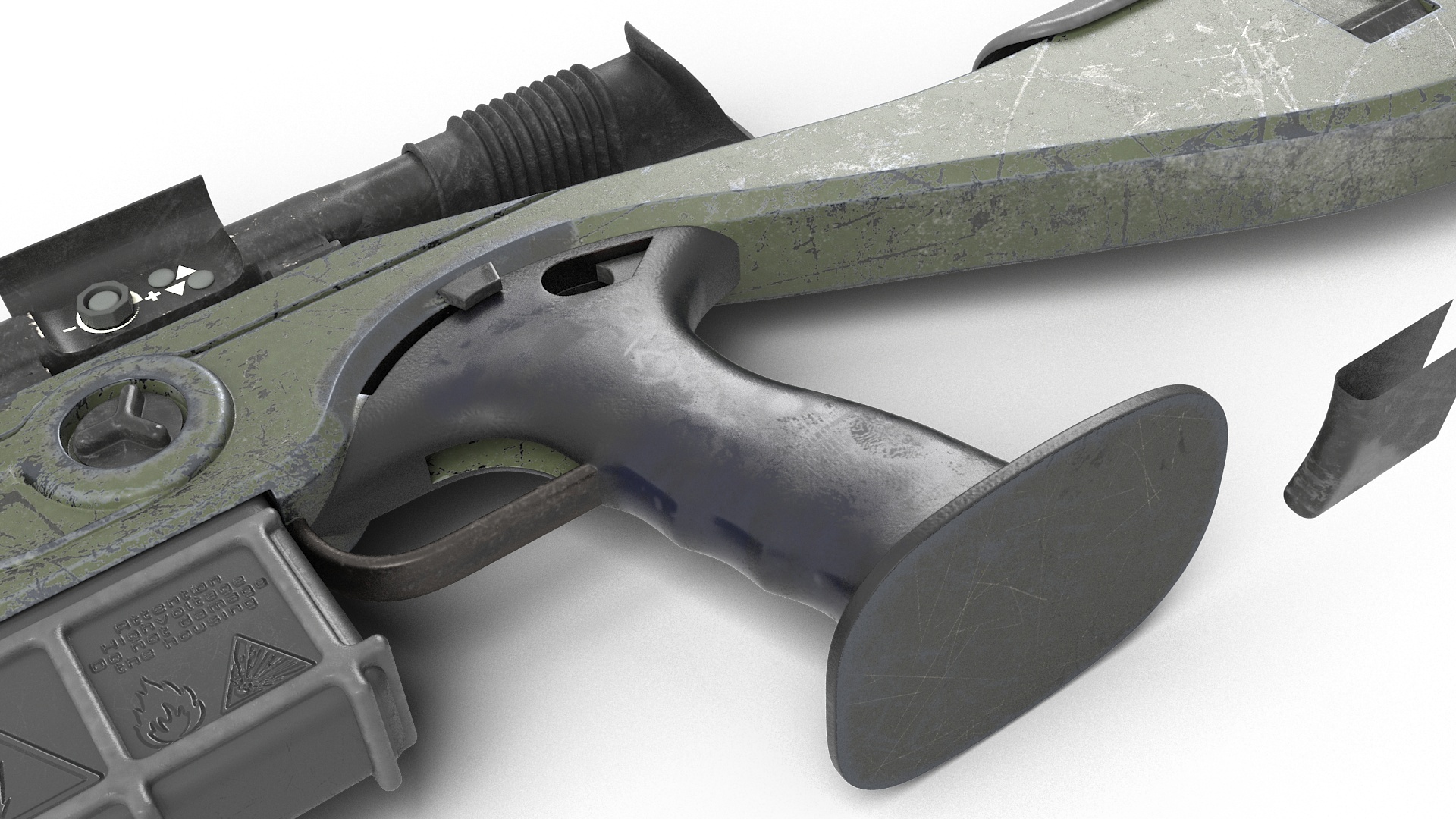 3D Futuristic Sniper Rifle with Bullets