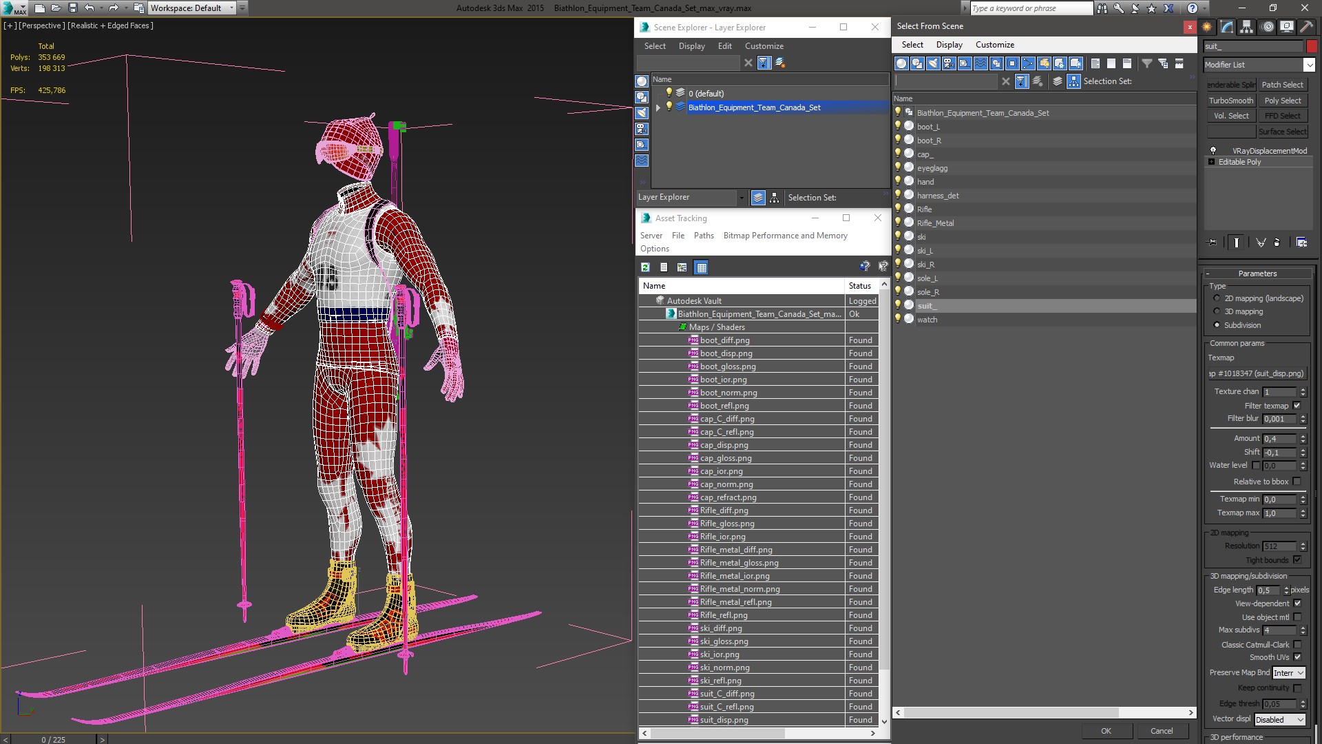 Biathlon Equipment Team Canada Set 3D model