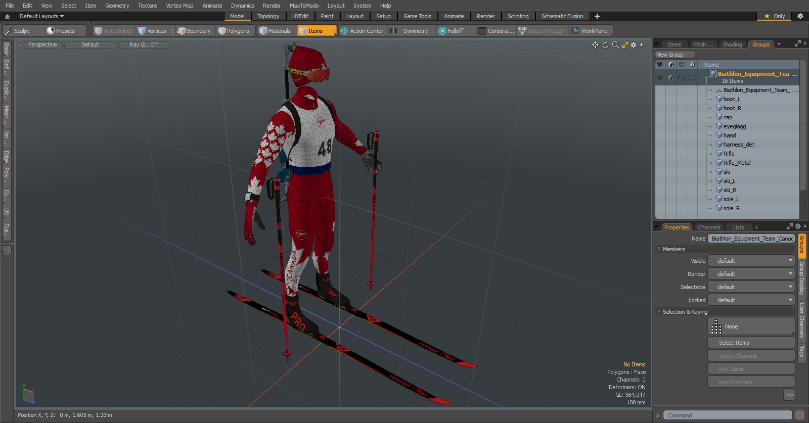 Biathlon Equipment Team Canada Set 3D model