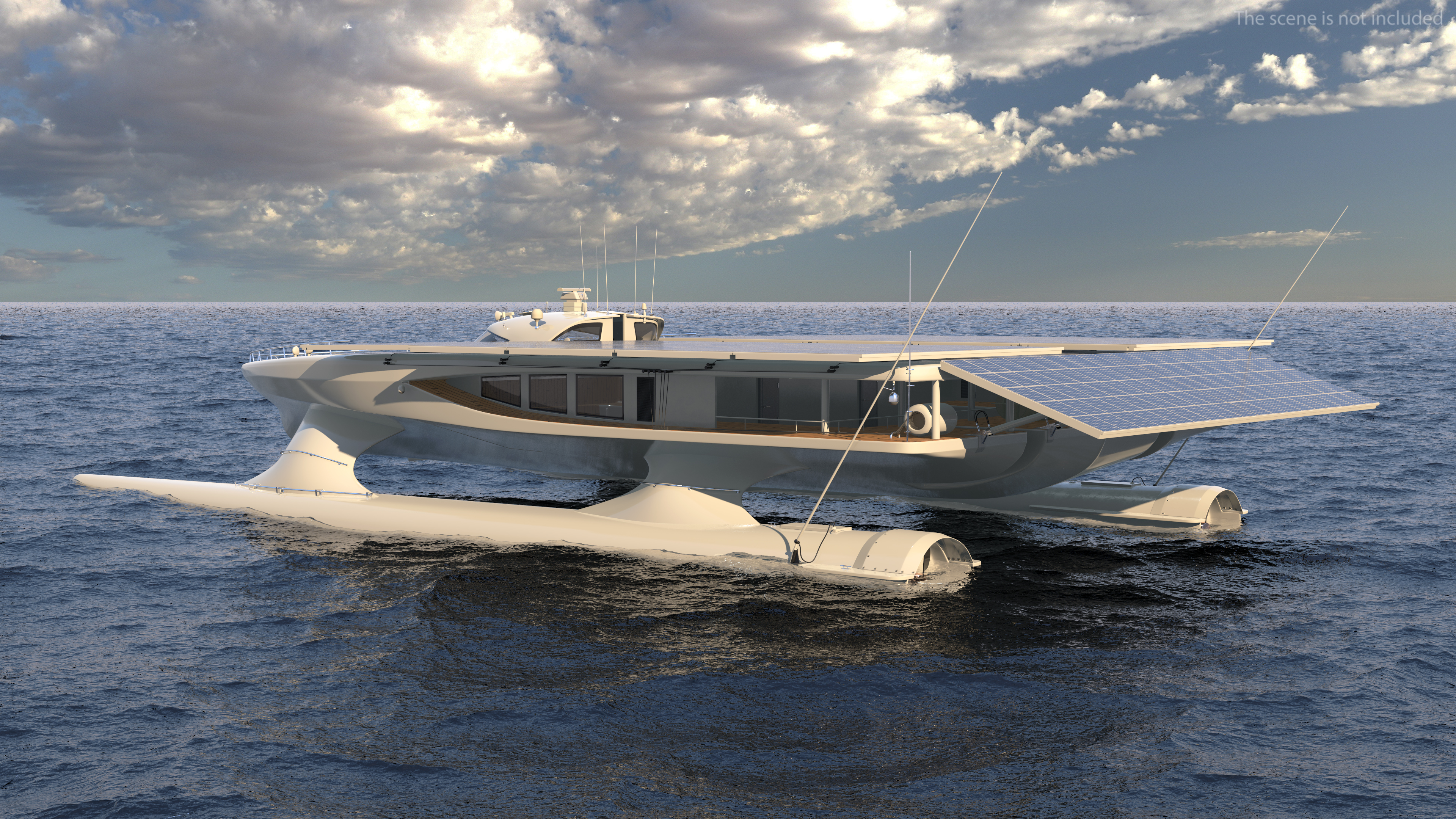 3D Solar Electric Boat Rigged