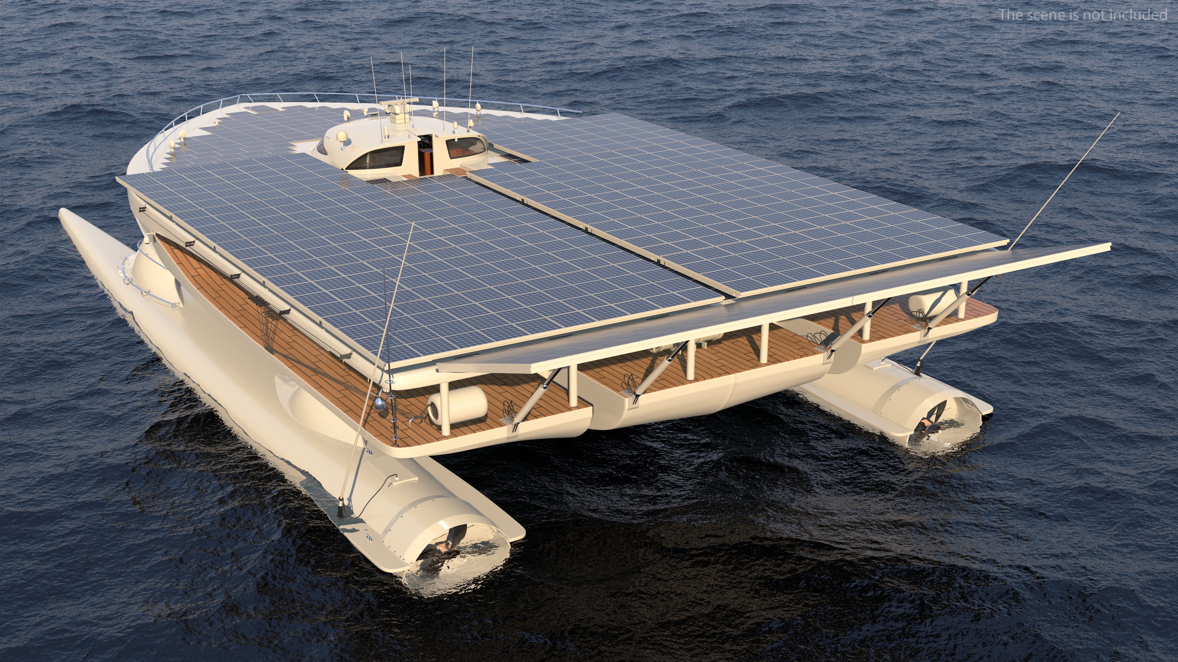 3D Solar Electric Boat Rigged