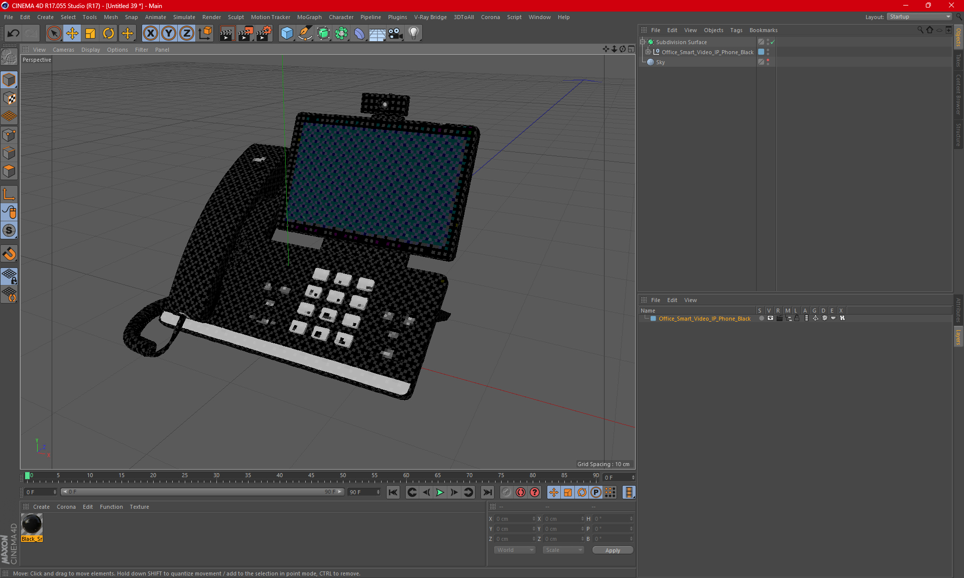 3D Office Smart Video IP Phone Black model