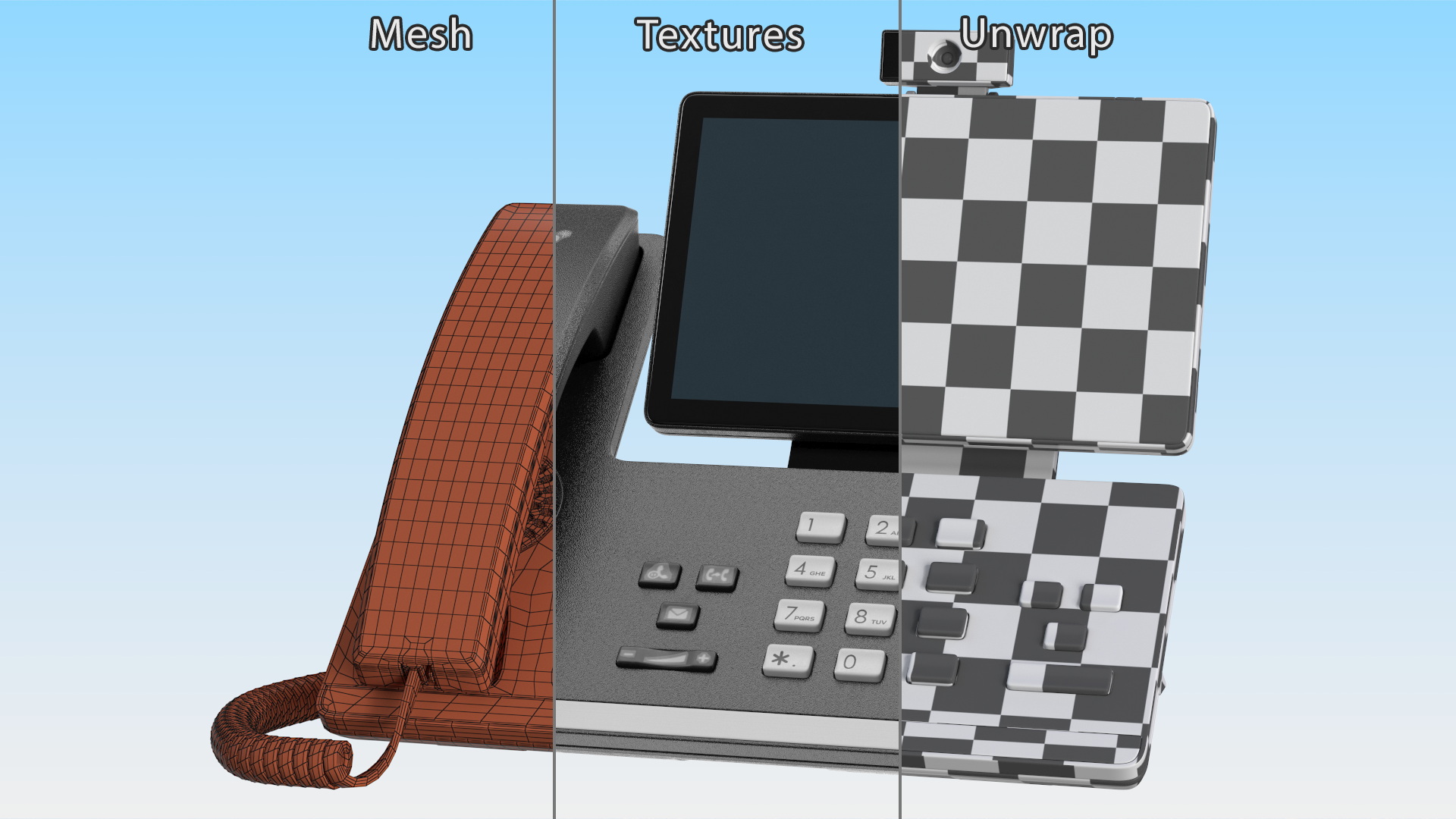 3D Office Smart Video IP Phone Black model