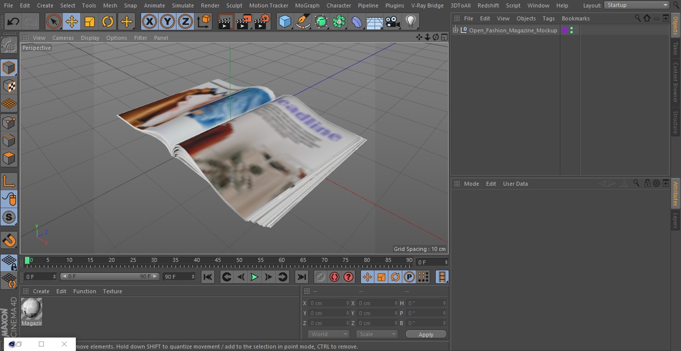 3D Open Fashion Magazine Mockup model