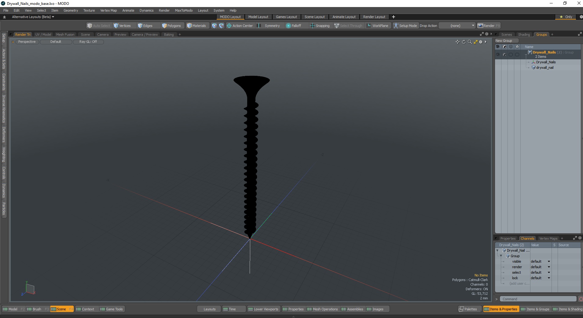 3D Drywall Nails model
