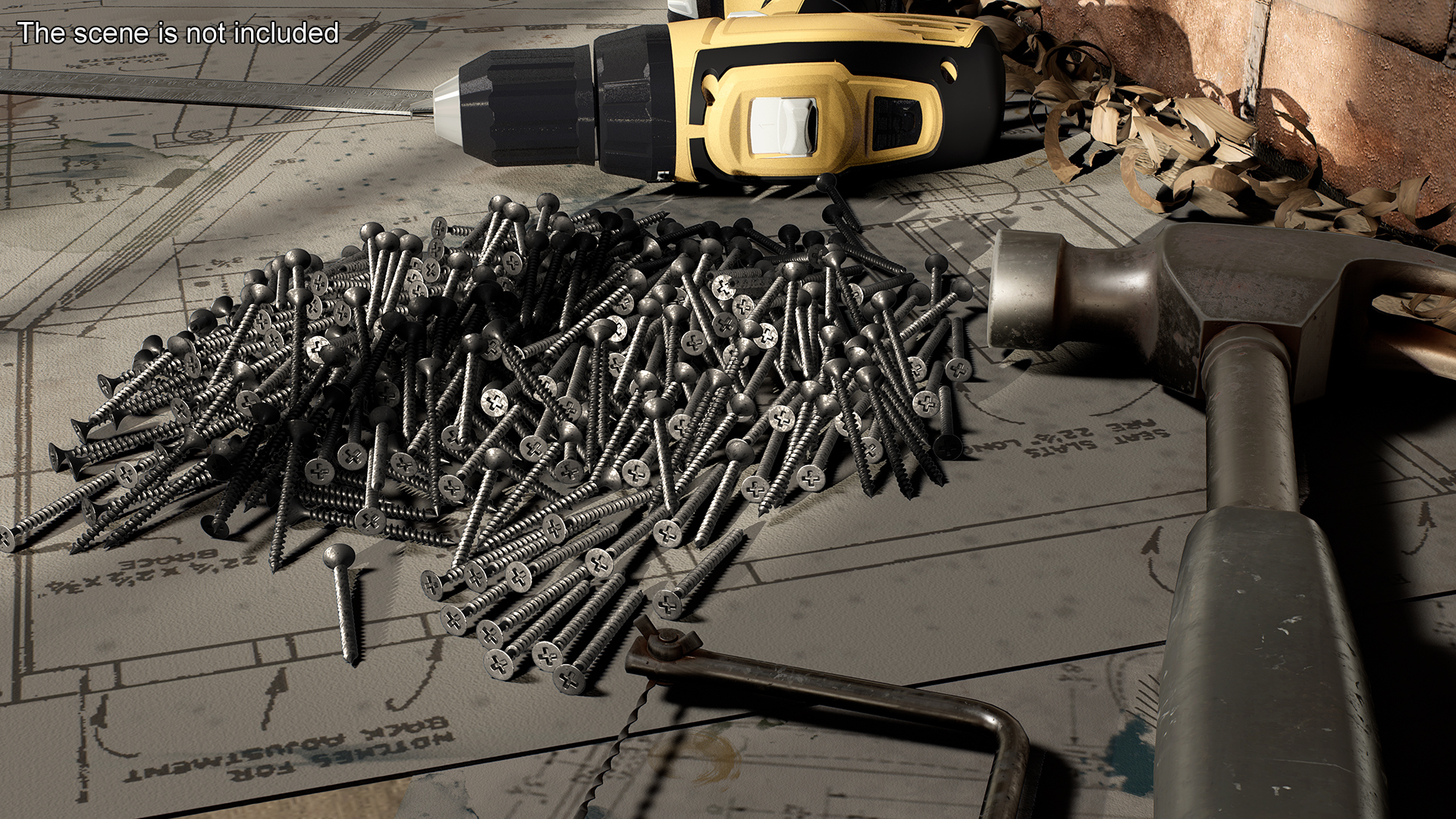3D Drywall Nails model