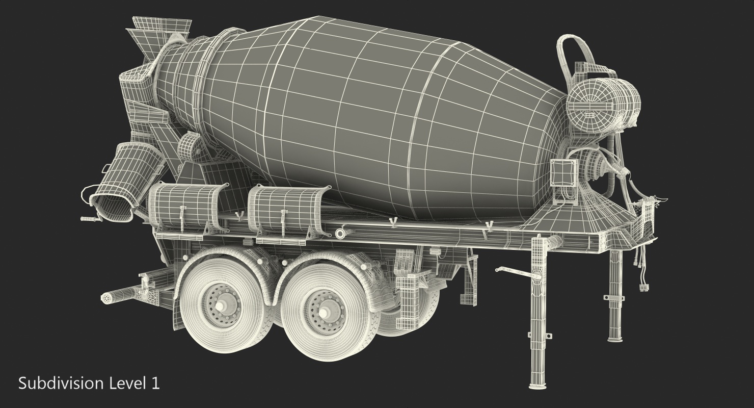 3D Semi Trailer Mixer model