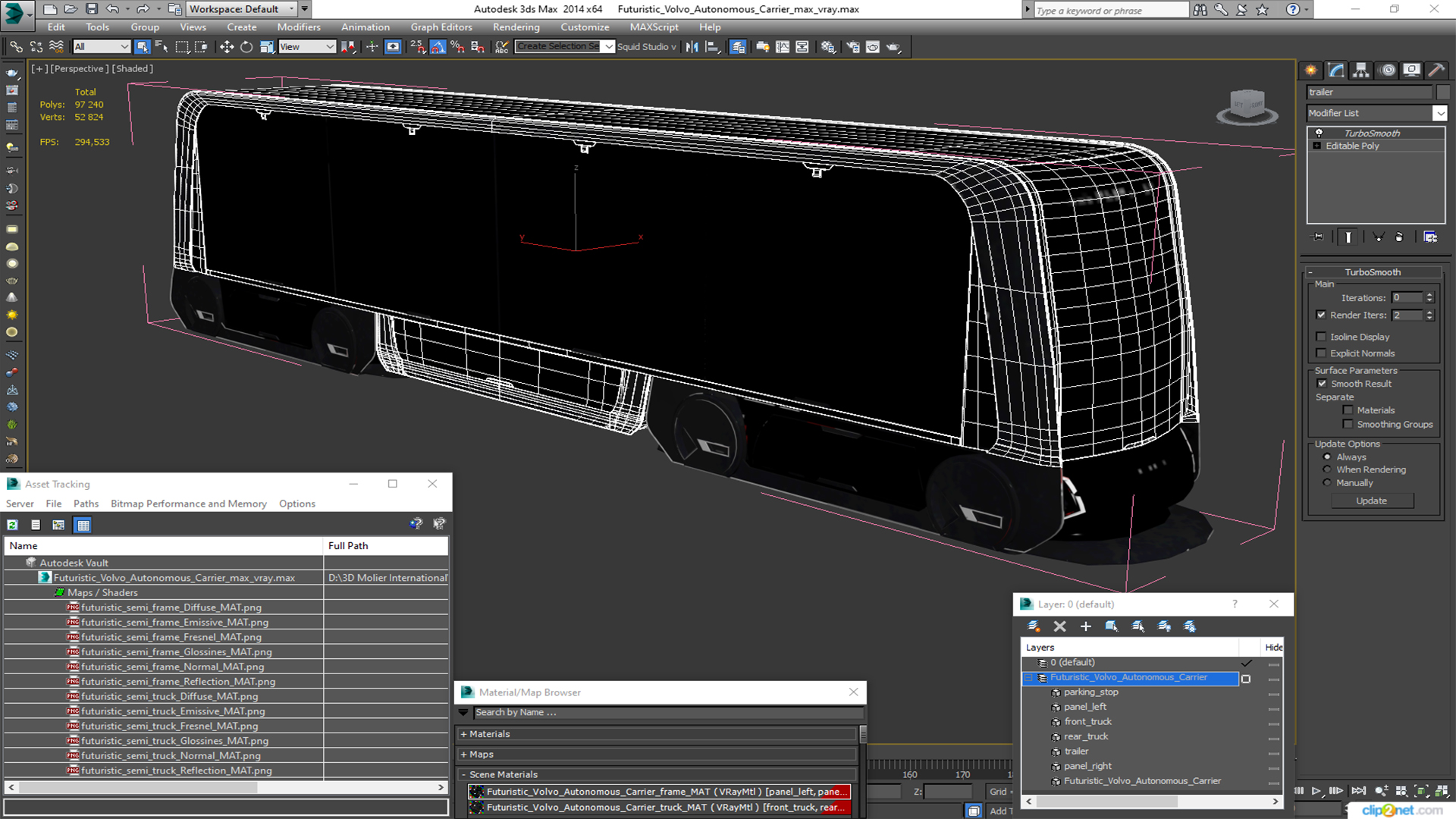 3D model Futuristic Volvo Autonomous Carrier