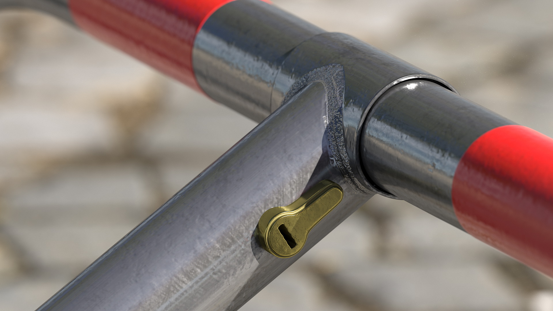 Mottez Folding Parking Barrier Rigged 3D