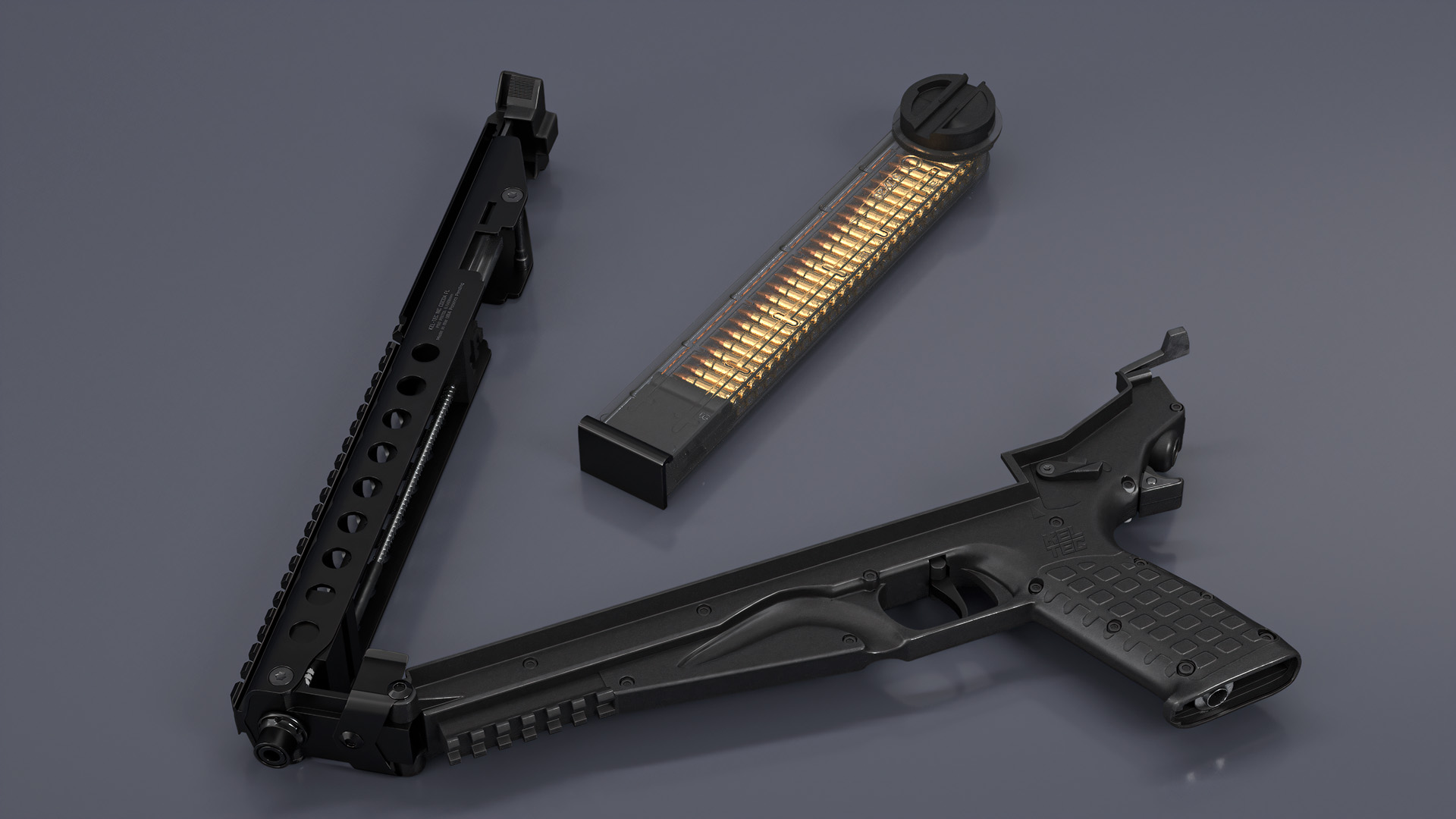3D model Disassembled Pistol Keltek P50