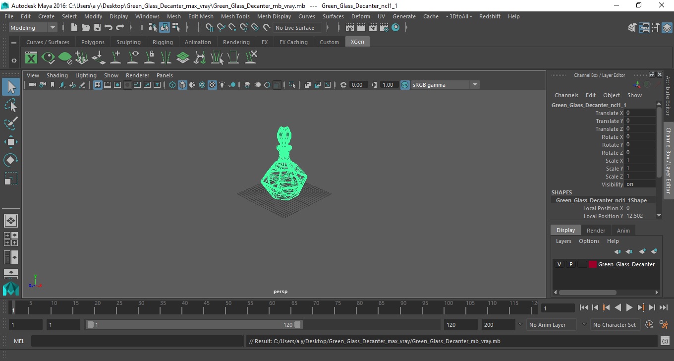 3D model Green Glass Decanter